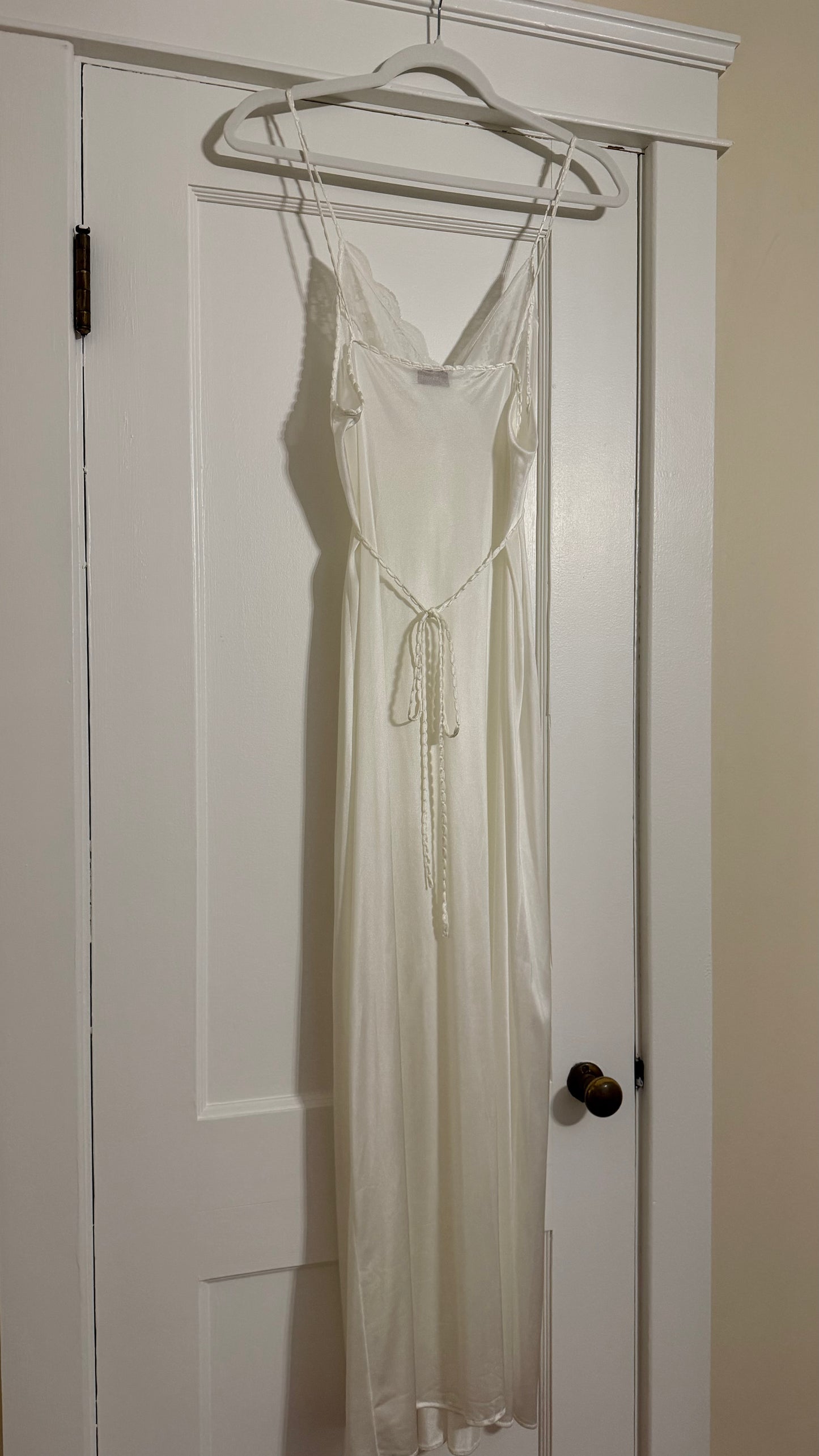 Tie-Back Slip & Chiffon Overlay Peignoir Set