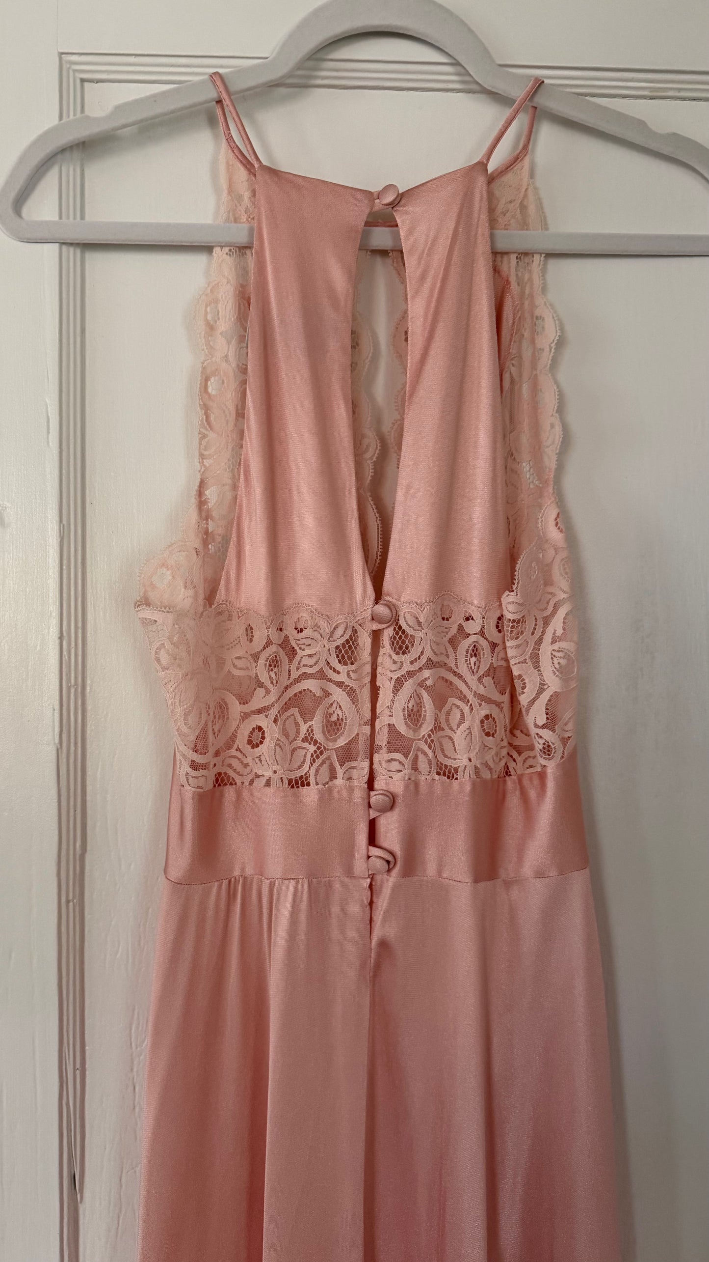 Rare Pink Lily of France Lace Cutout Slip