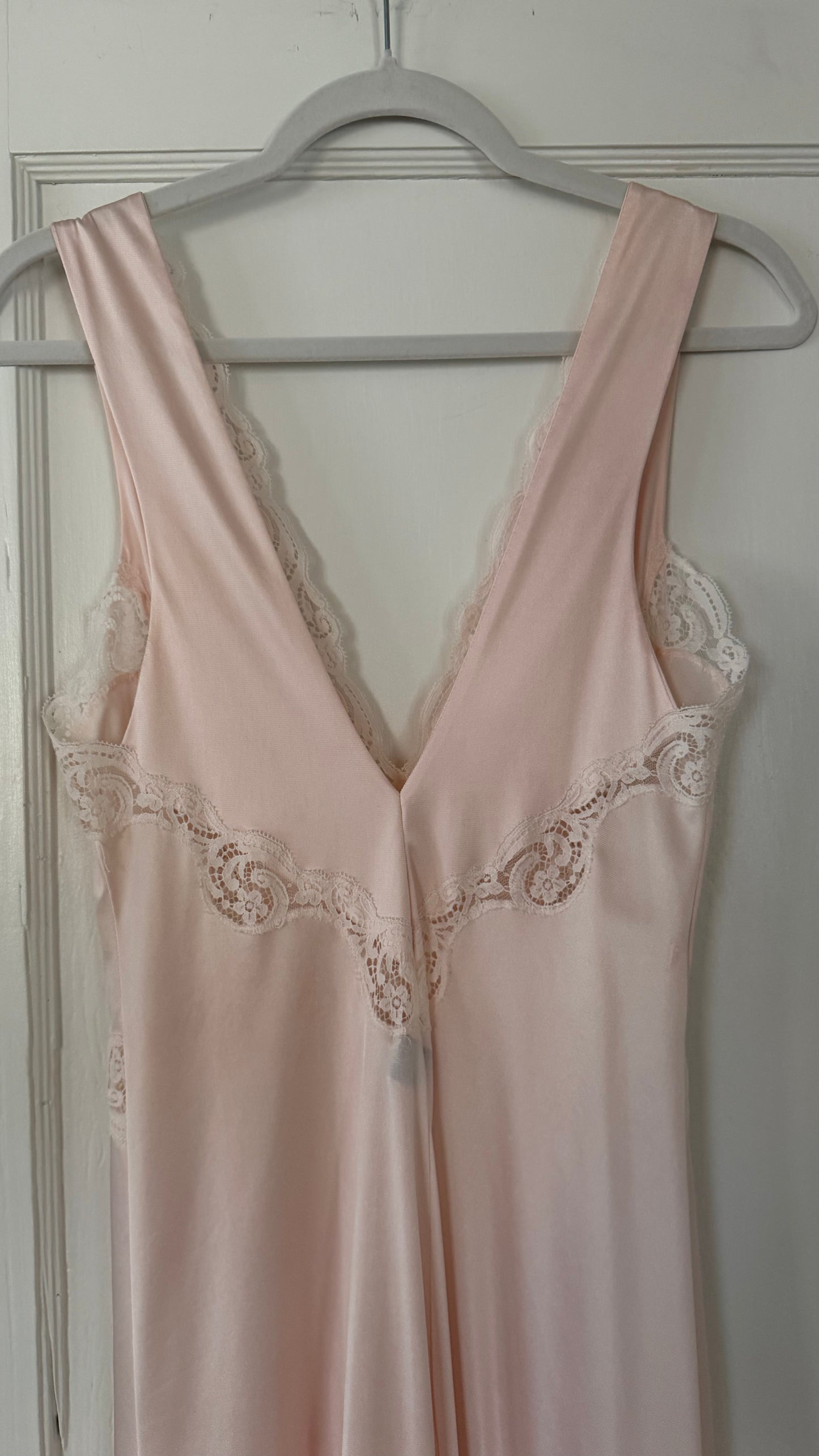 Blush & White Lace Detail Slip