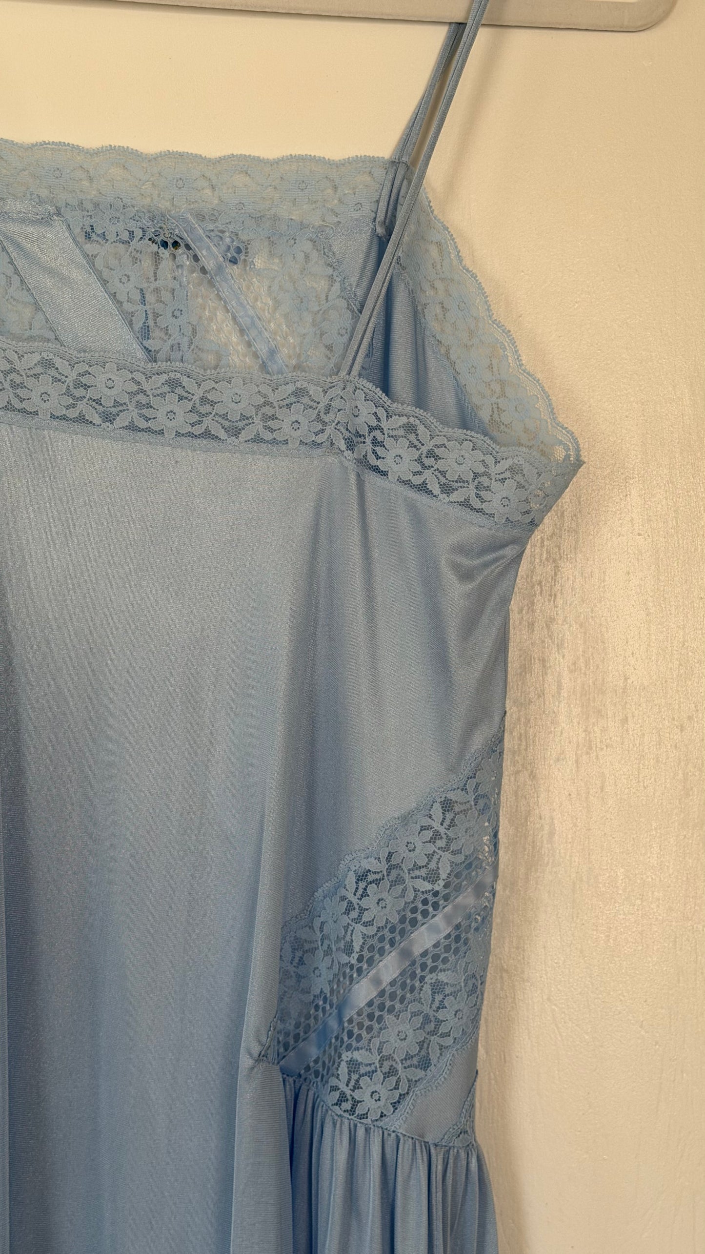 Bow Ribbon & Lace Blue Slip