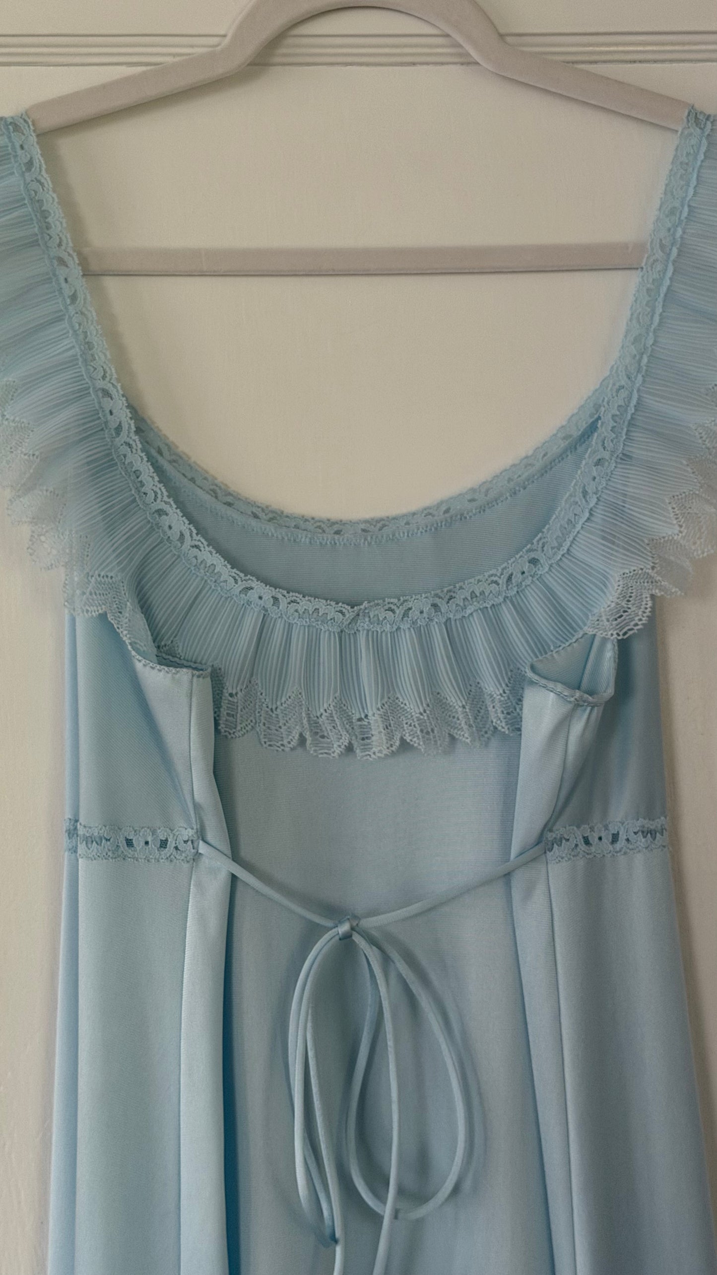 Blue Ruffle Tie-Back Slip