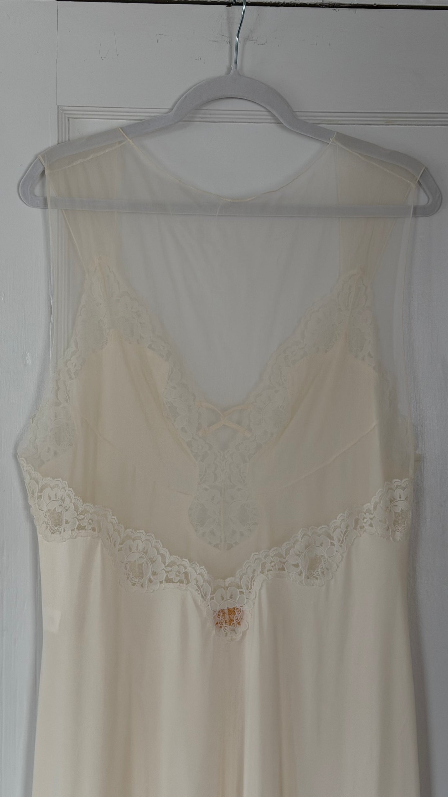 Cream Sheer-Back Slip