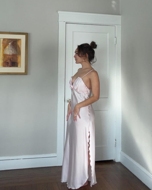 Deadstock Pink Satin Slip Dress
