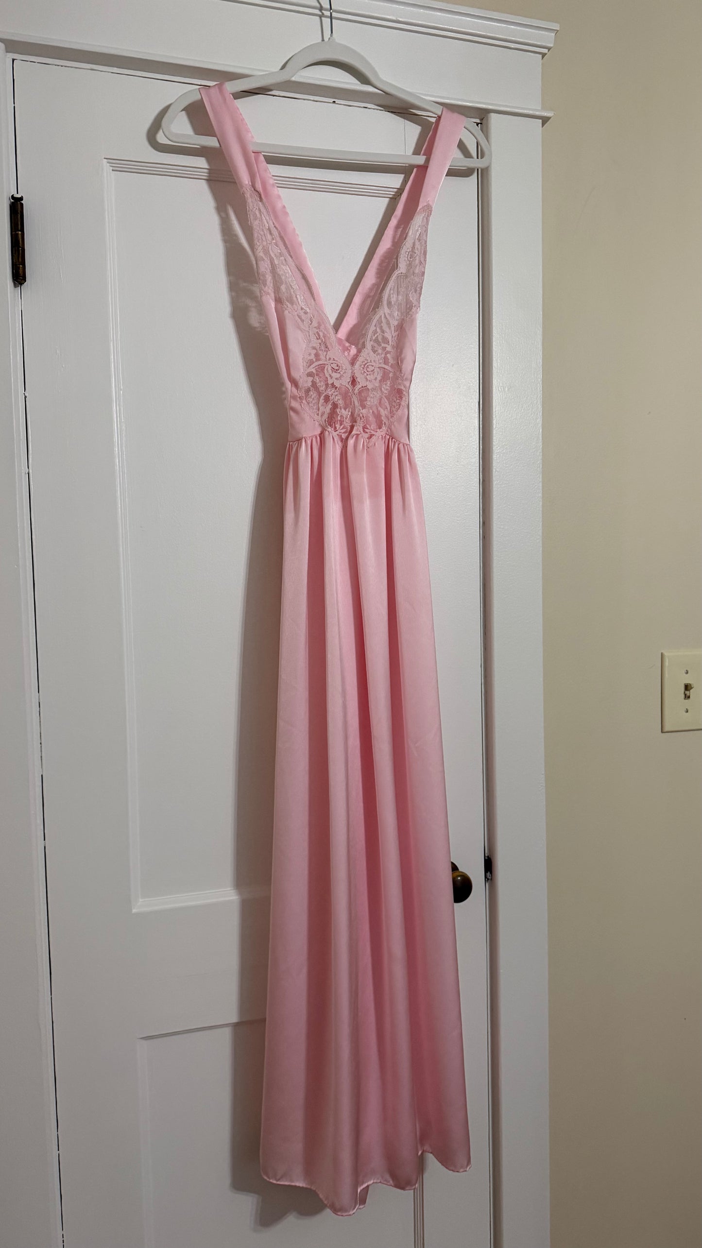 Pink Bow Detail Cross-Back Maxi Slip
