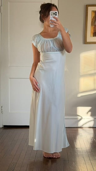 50s/60s Baby Blue Bias Cut Slip
