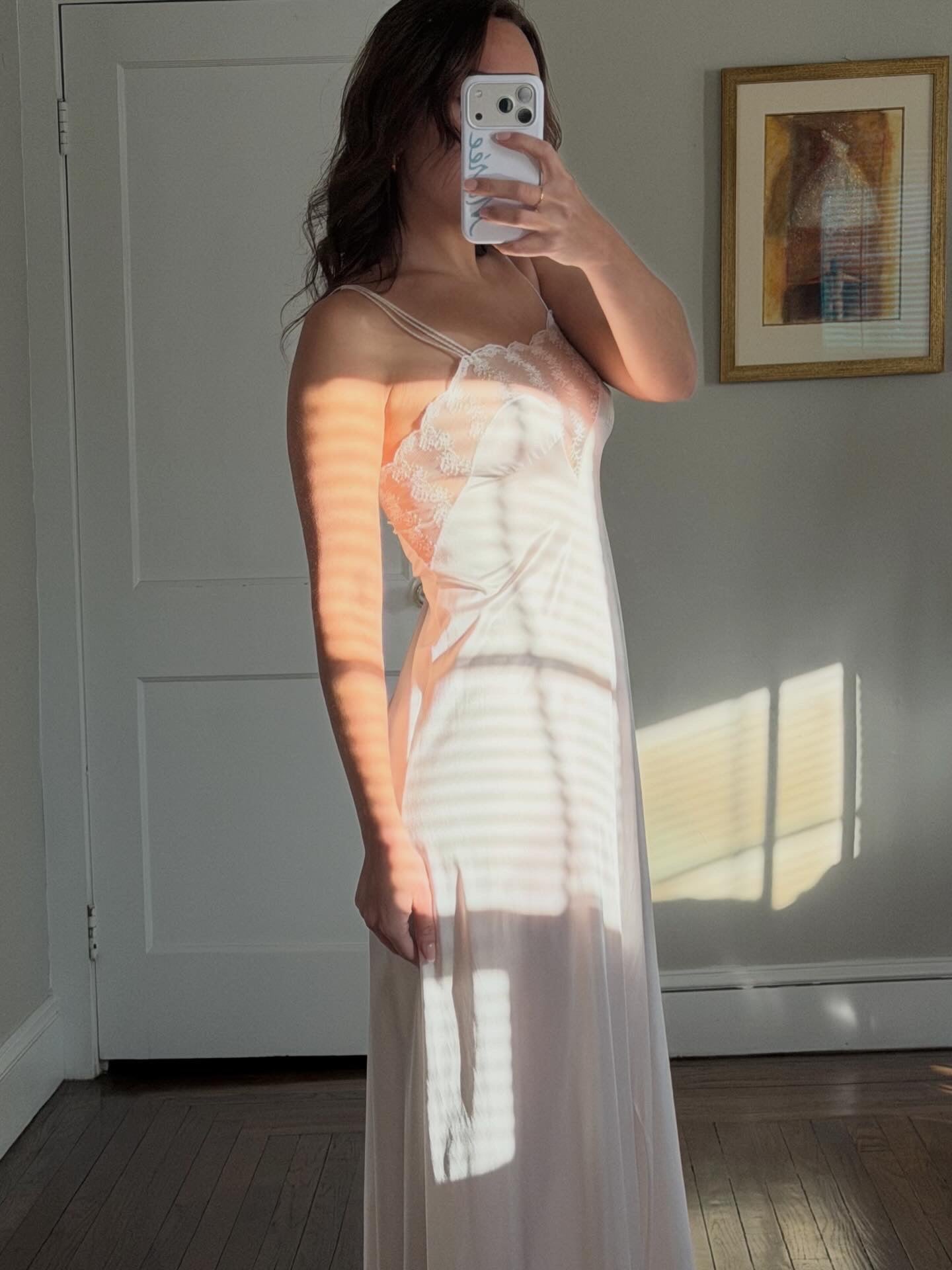 Pale Blush Lace Yolk Slip