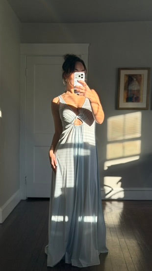 Olga Sky Blue Keyhole Slip Dress