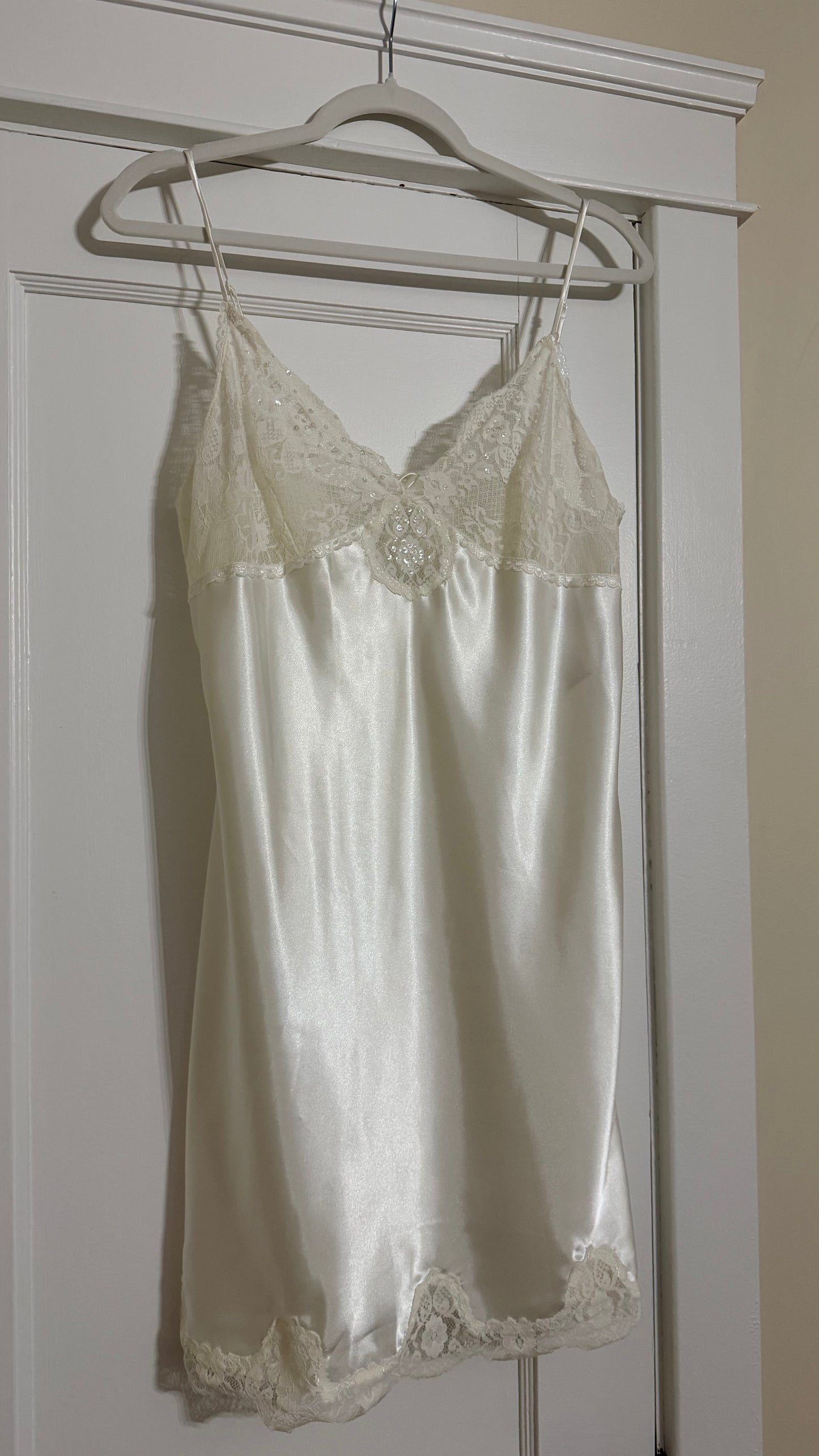Lace Detail Ivory Mini Slip