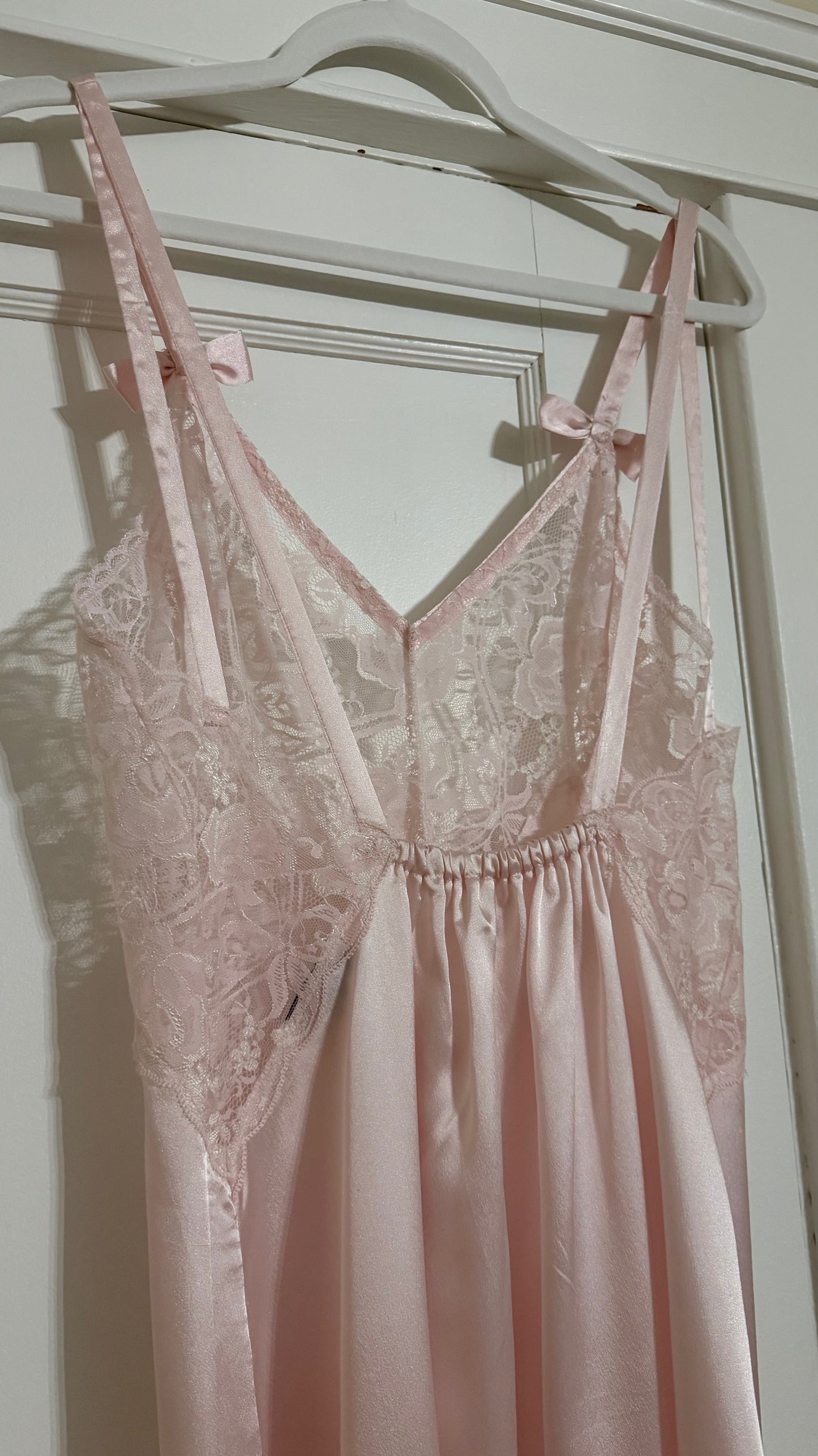 Pink Low Back Bow Detail Slip