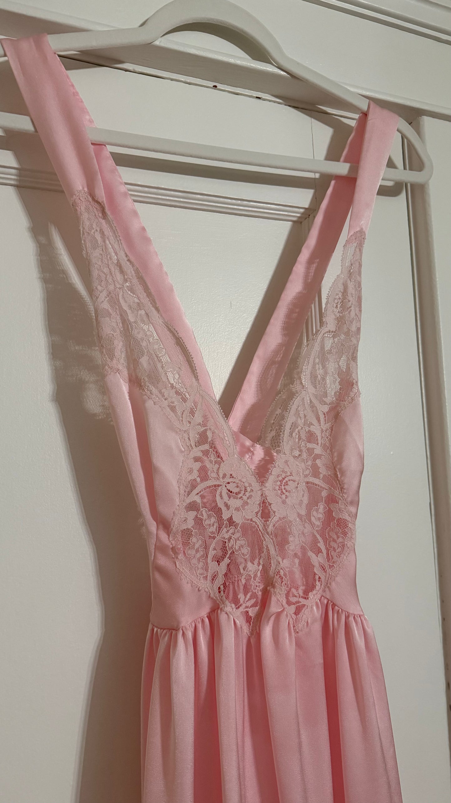 Pink Bow Detail Cross-Back Maxi Slip