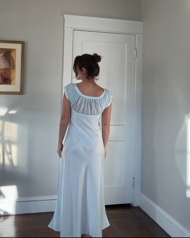 50s/60s Baby Blue Bias Cut Slip