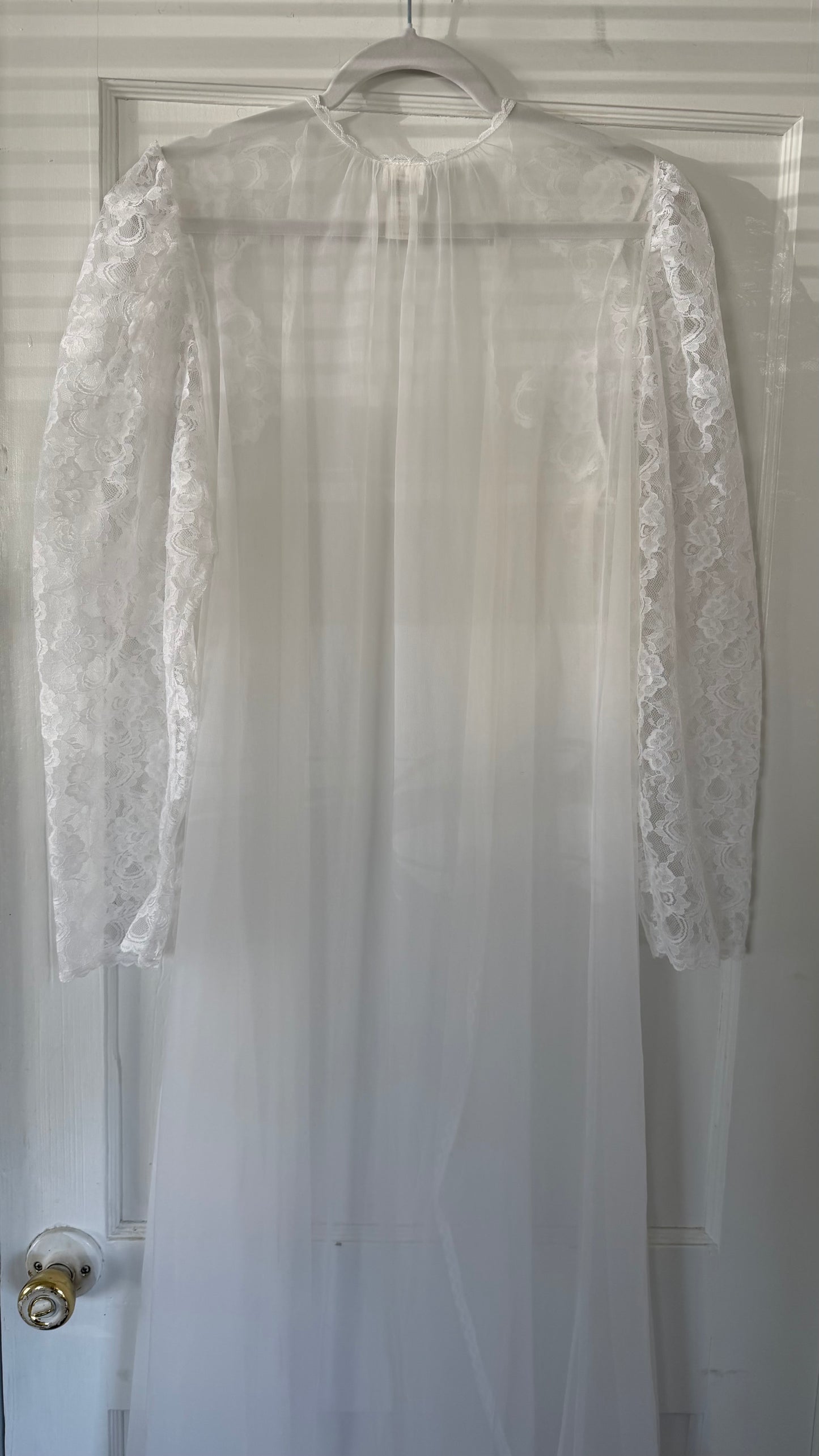 Rare Sheer Lace Longsleeve Peignoir Set