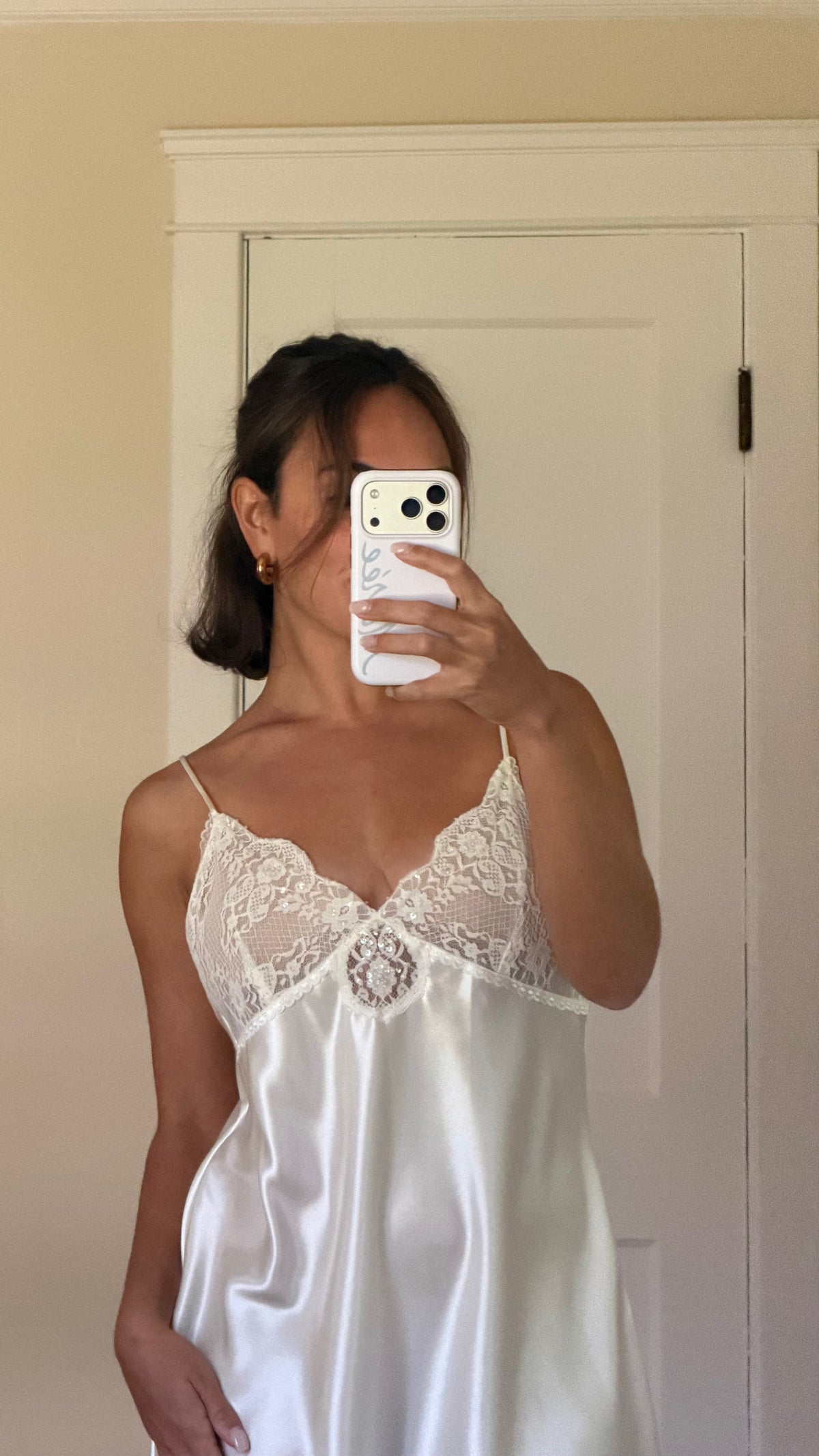 Lace Detail Ivory Mini Slip