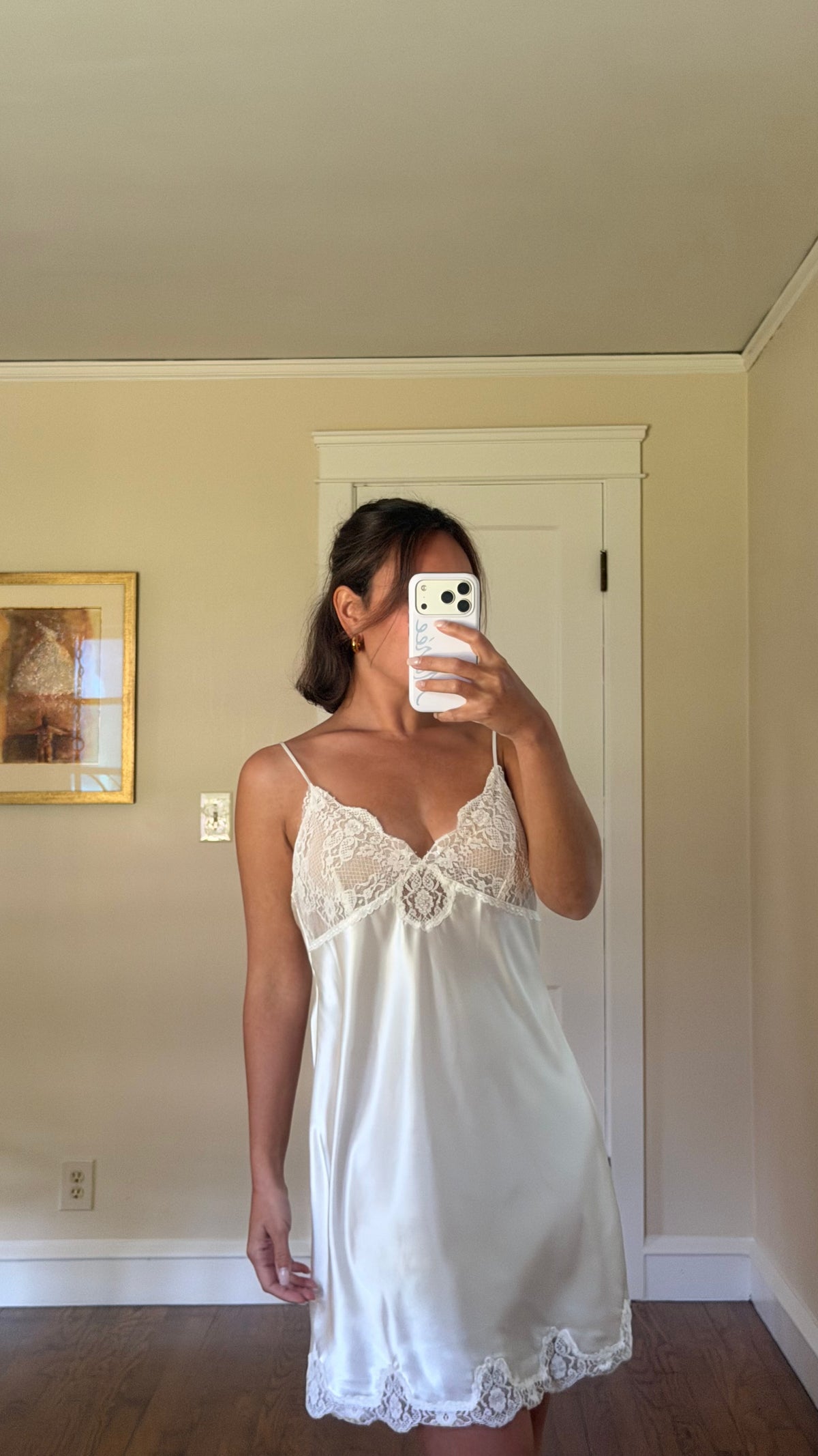 Lace Detail Ivory Mini Slip