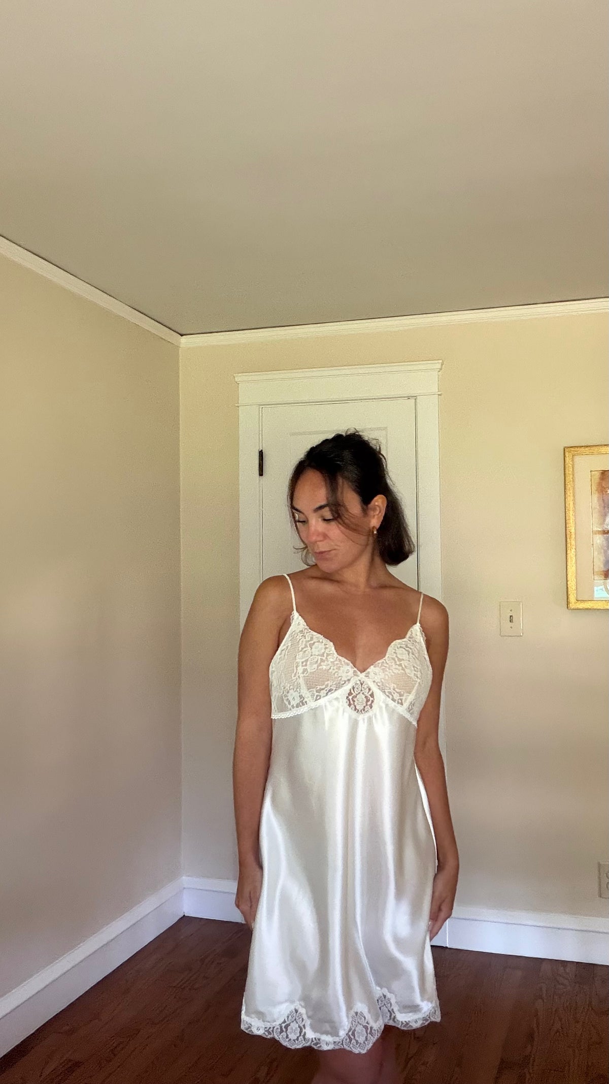 Lace Detail Ivory Mini Slip