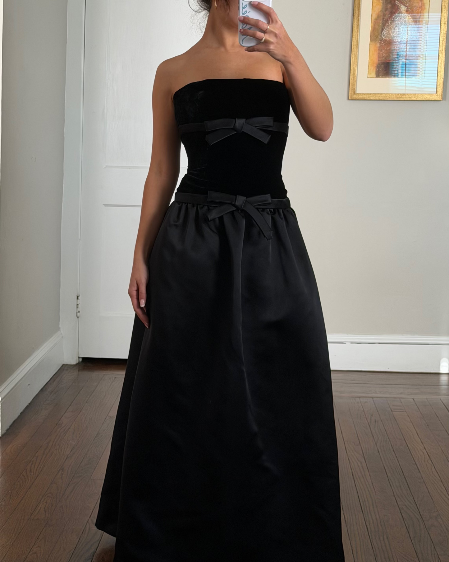 Rare 1950s Drop-Waist Bow-Detail Dress