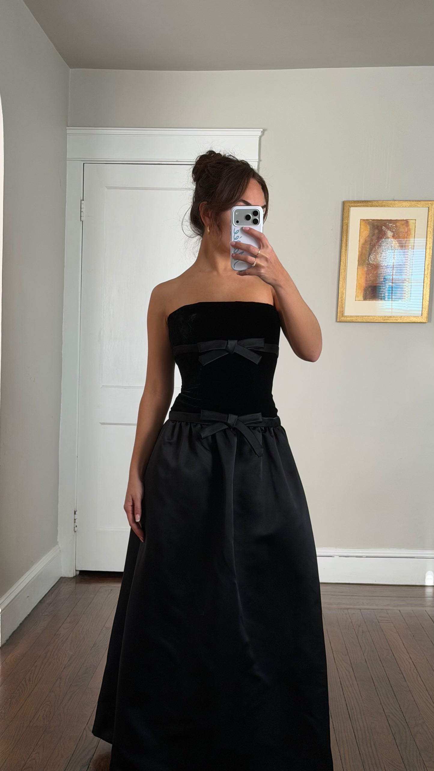 Rare 1950s Drop-Waist Bow-Detail Dress