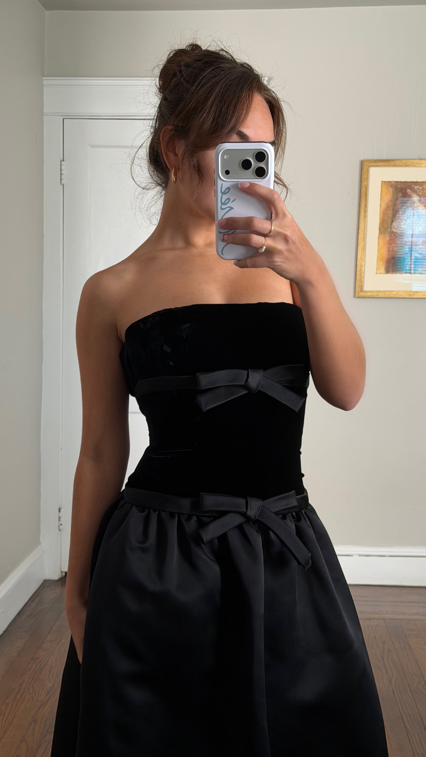 Rare 1950s Drop-Waist Bow-Detail Dress