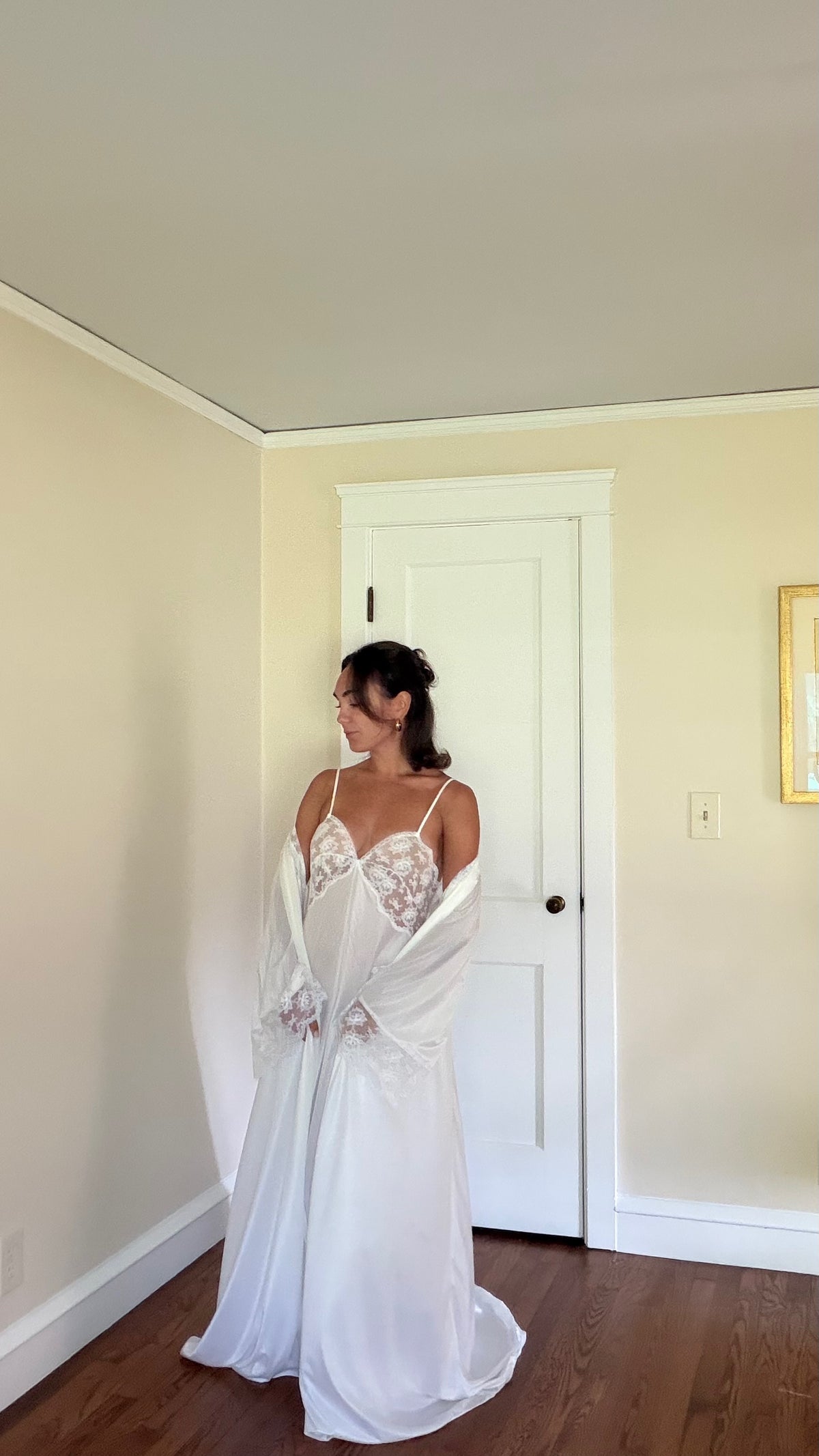 Lace-Detail Peignoir Set