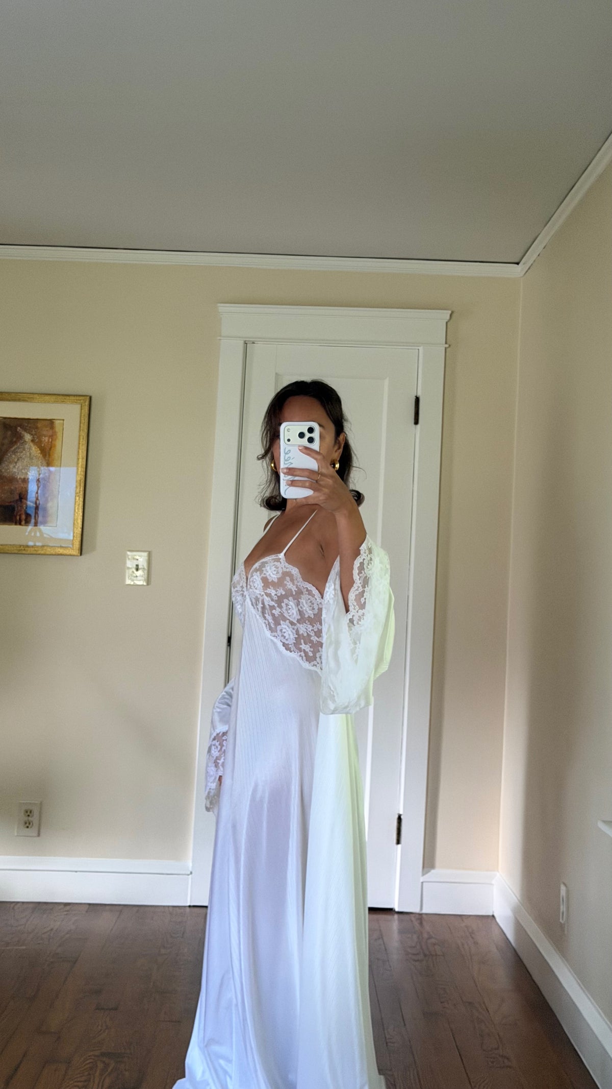 Lace-Detail Peignoir Set