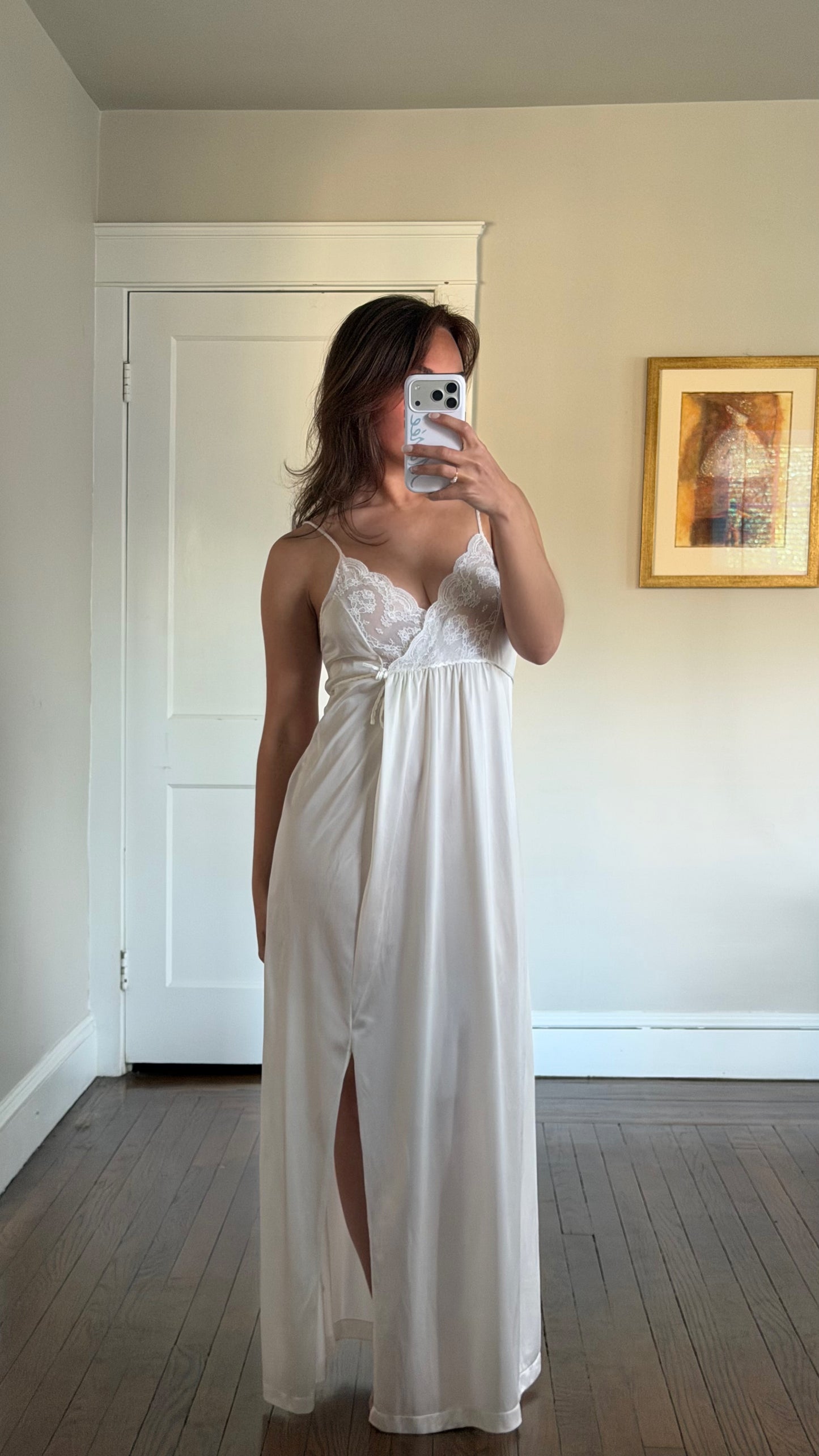 Tie-Back Slip & Longsleeve Robe Peignoir Set
