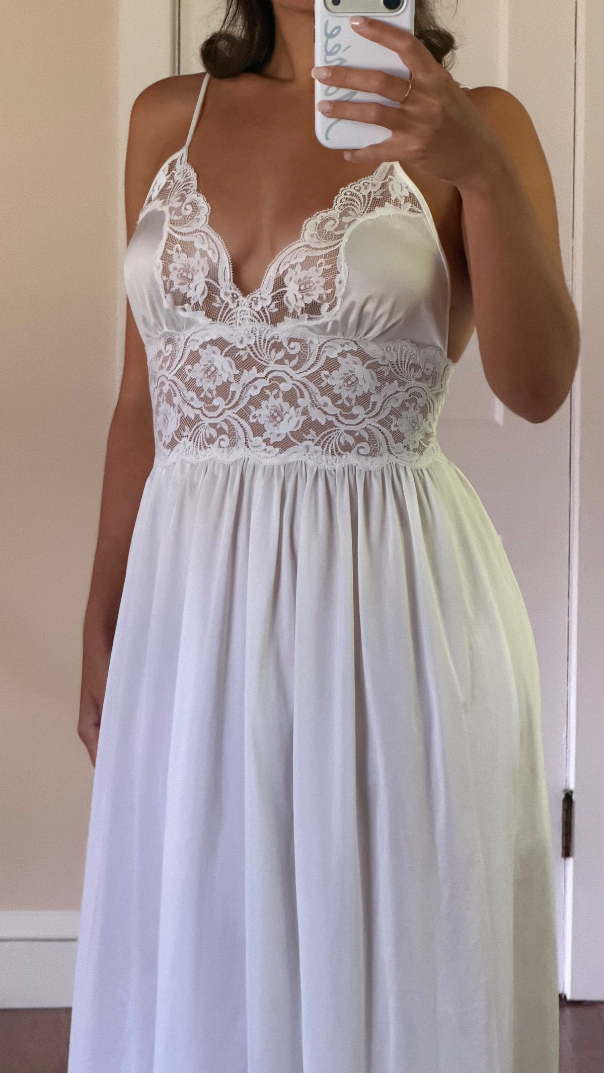 Lace Detail Low-Back Maxi Slip