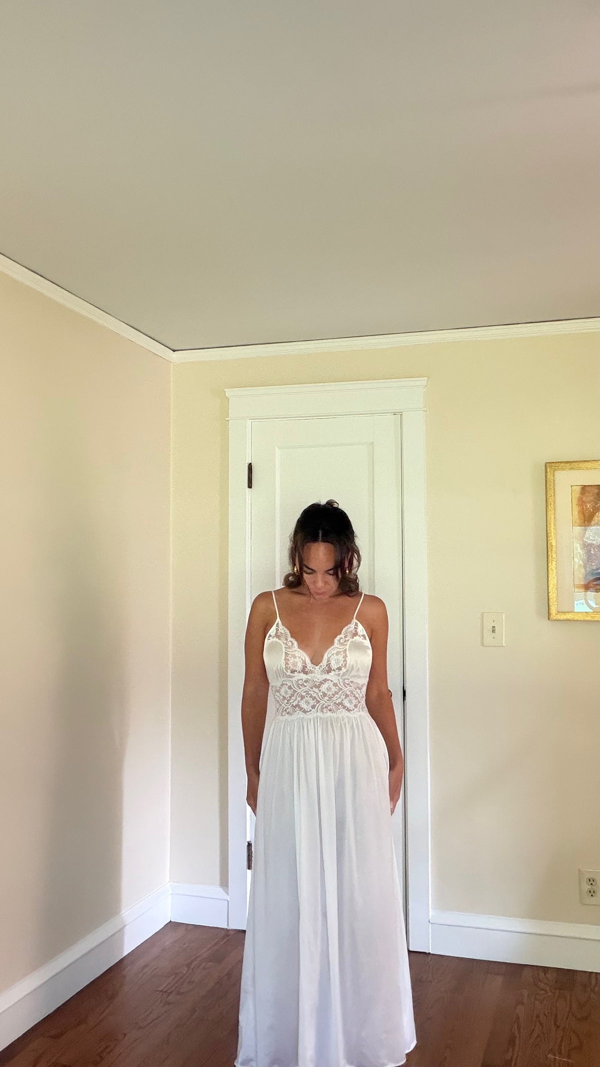 Lace Detail Low-Back Maxi Slip