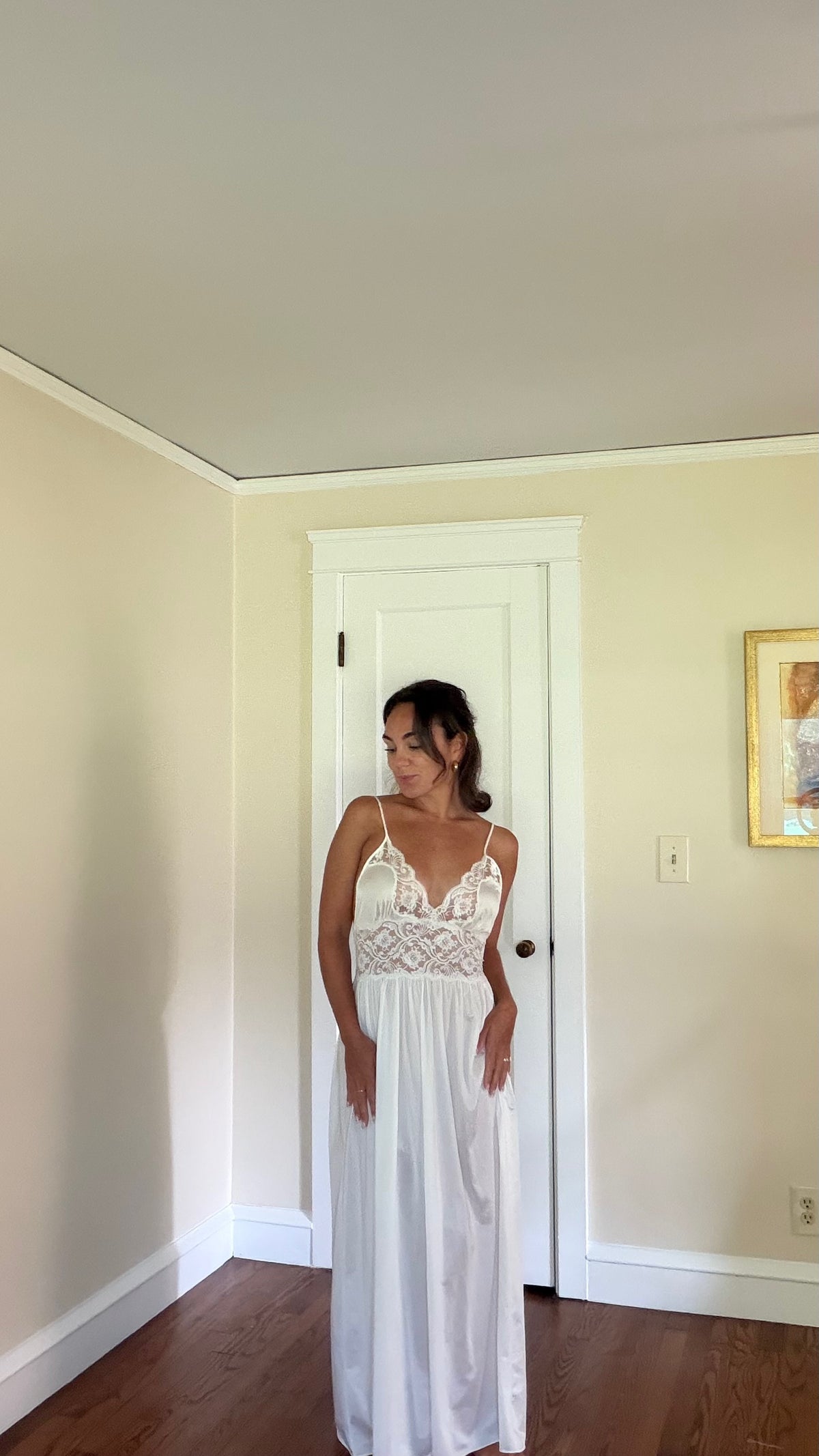 Lace Detail Low-Back Maxi Slip