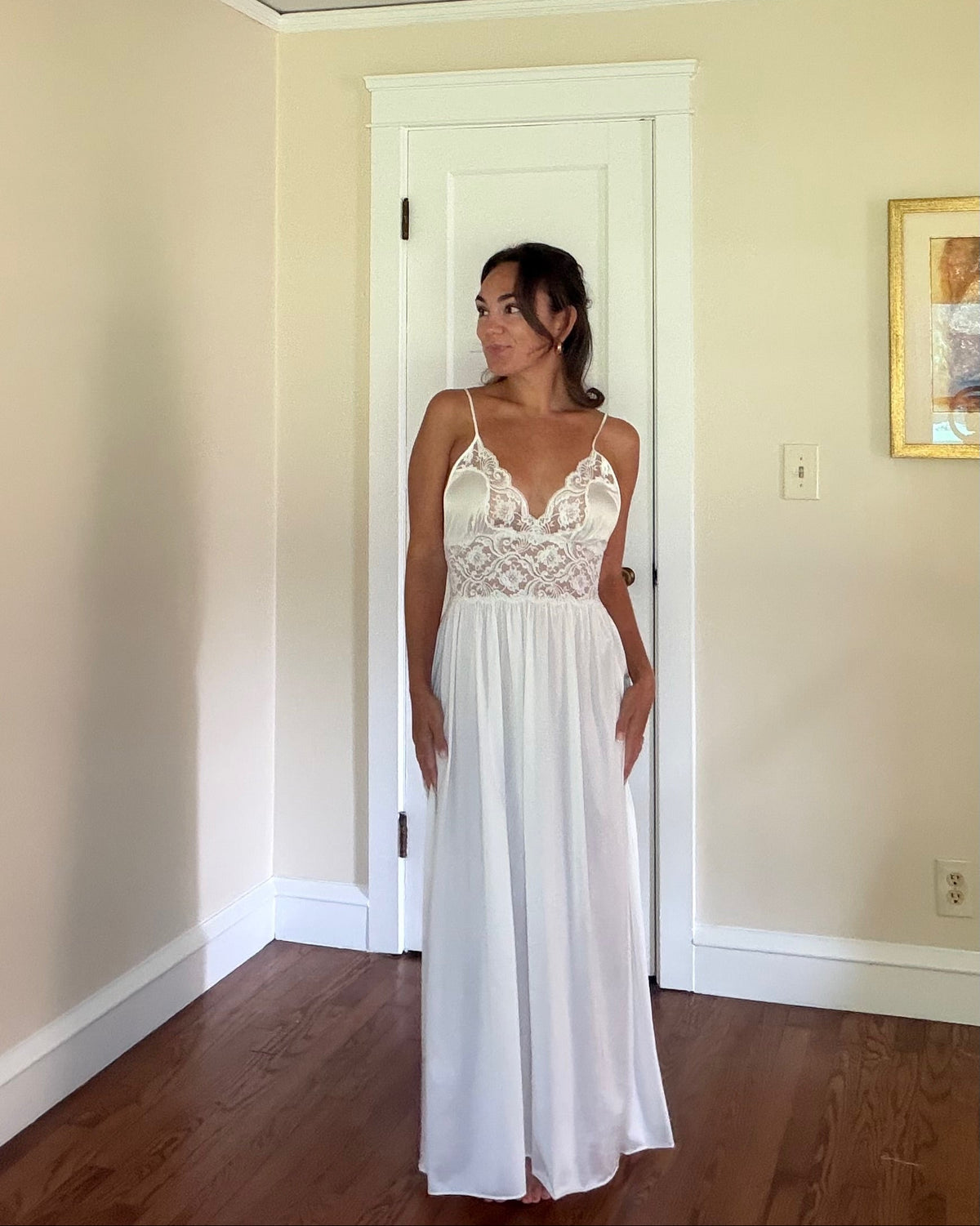 Lace Detail Low-Back Maxi Slip