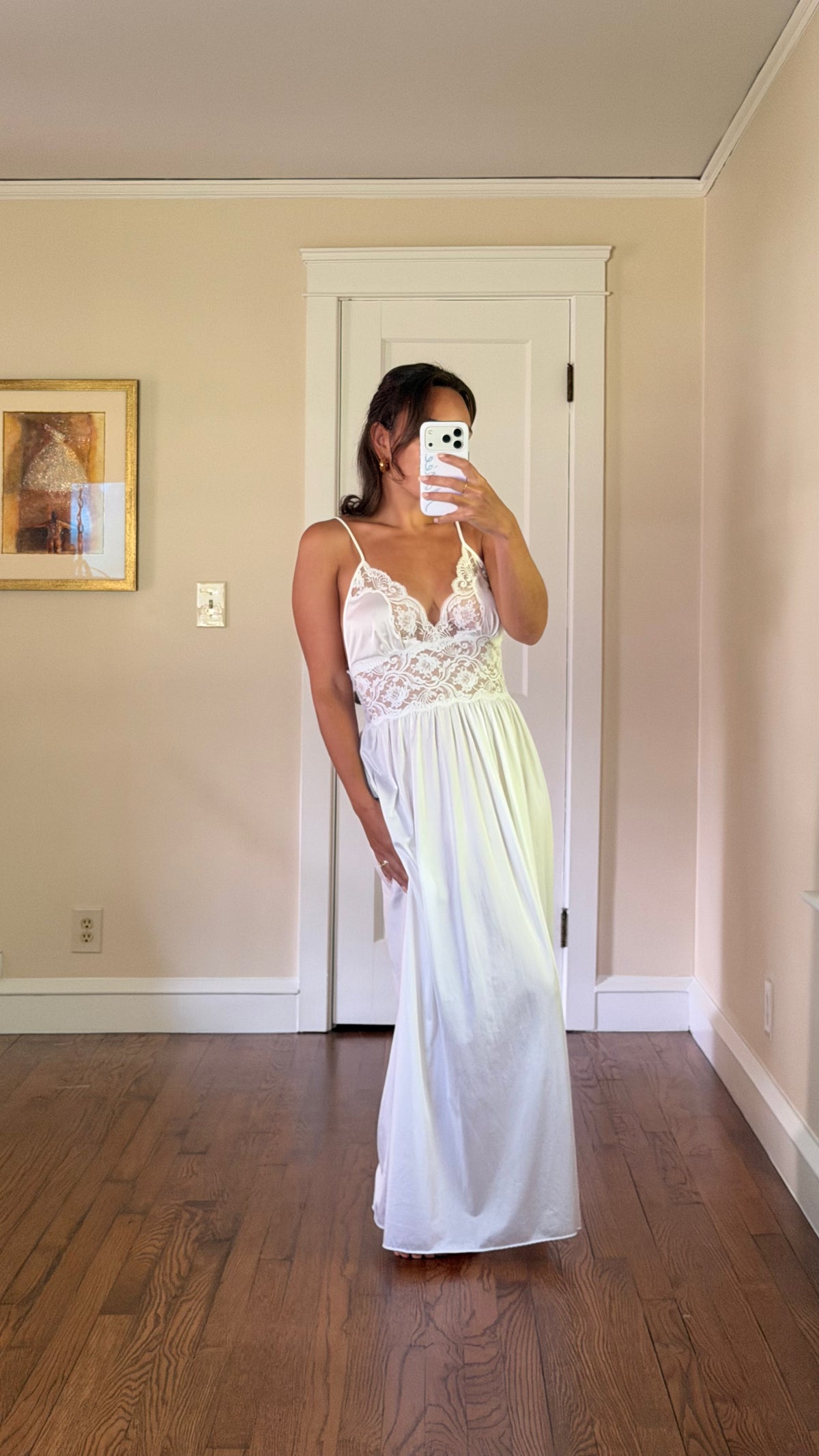 Lace Detail Low-Back Maxi Slip