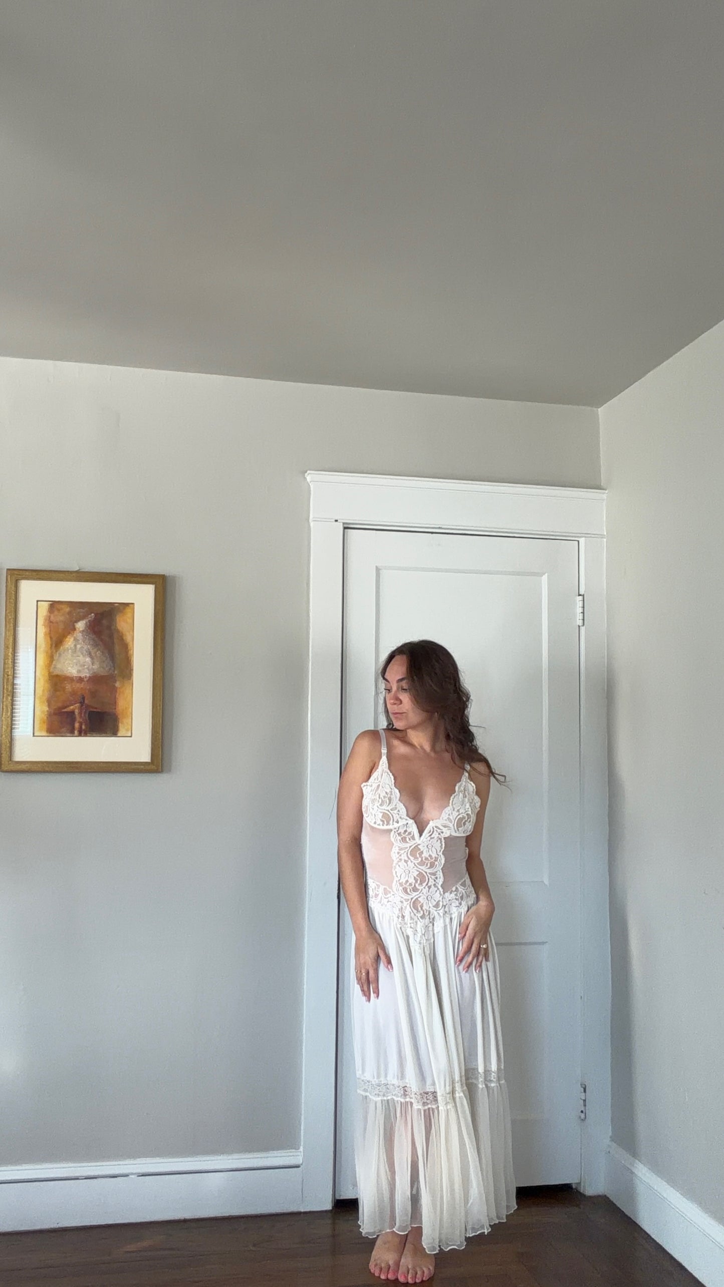 Rare Corset Lace-Detail Bridal Slip