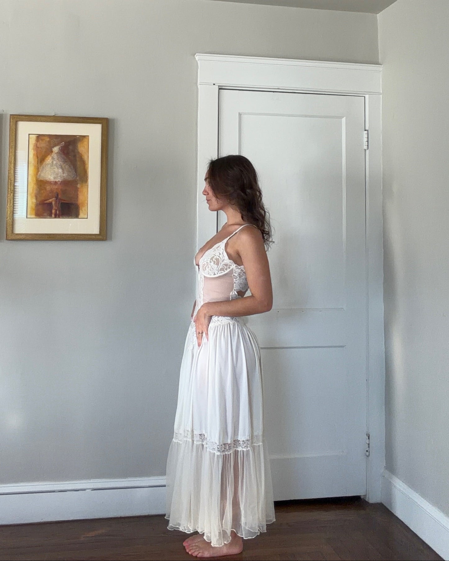 Rare Corset Lace-Detail Bridal Slip