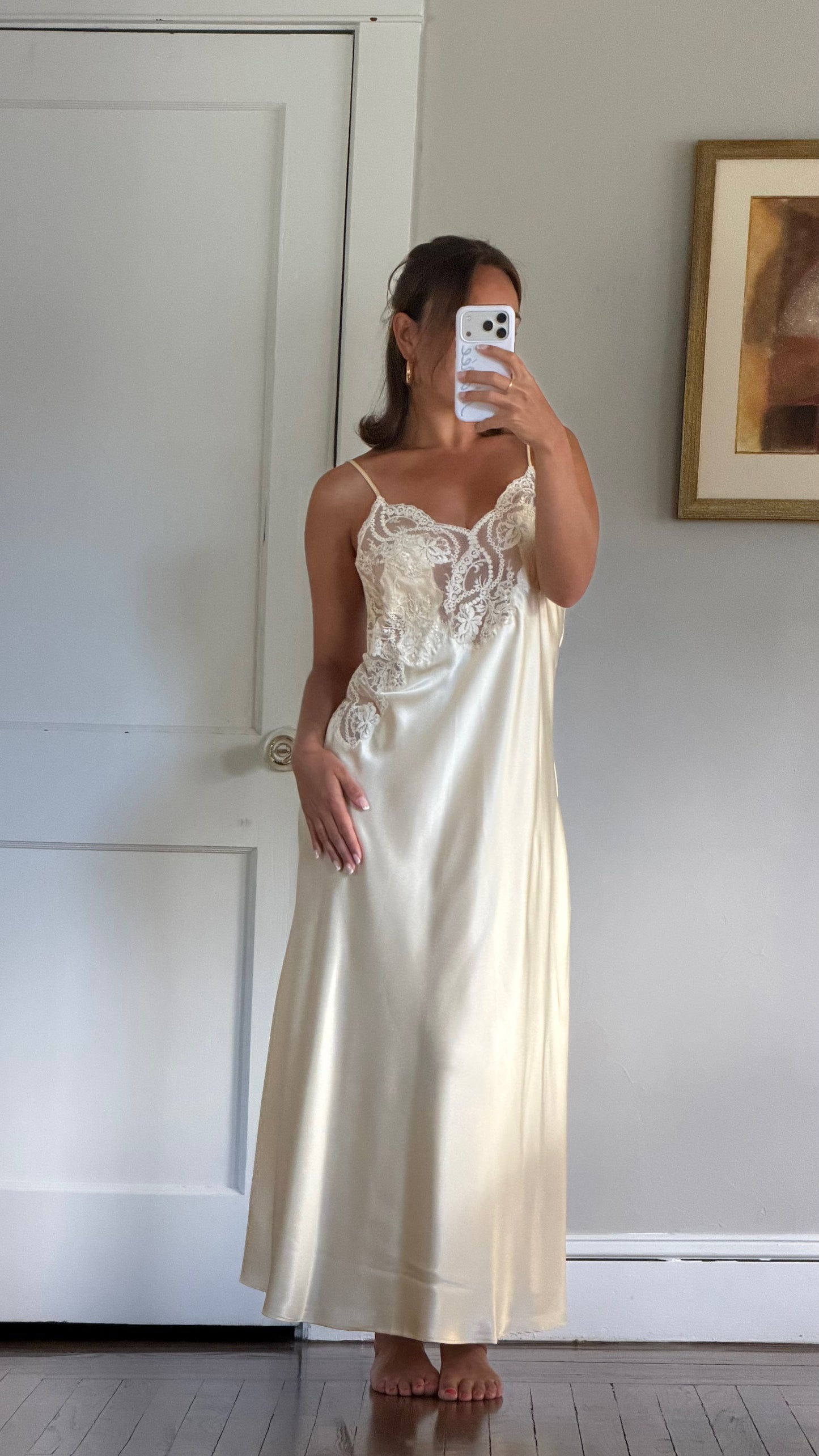 Rare Butter Yellow Lace Backless Slip Dress