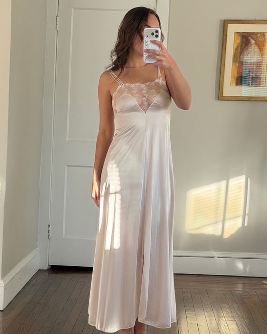 Pale Blush Lace Yolk Slip