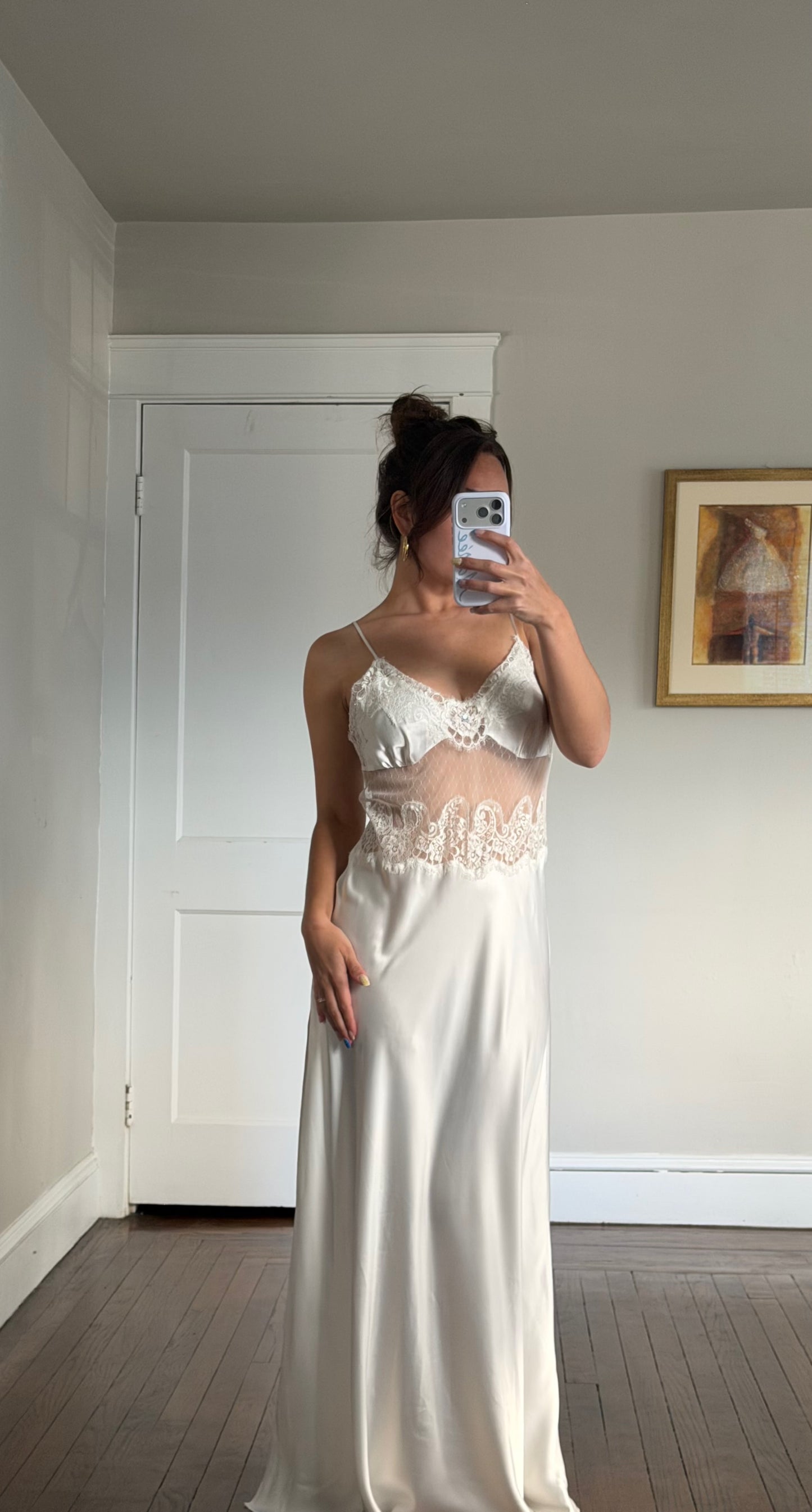 Rare Lace Detail Lace Peignoir Set