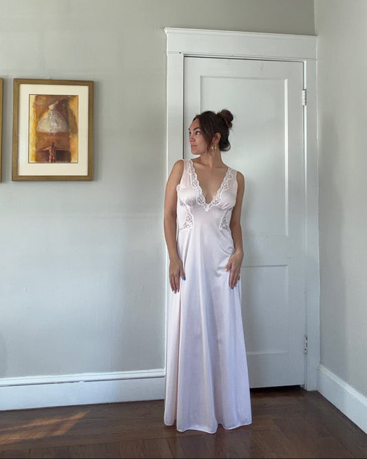 Blush & White Lace Detail Slip