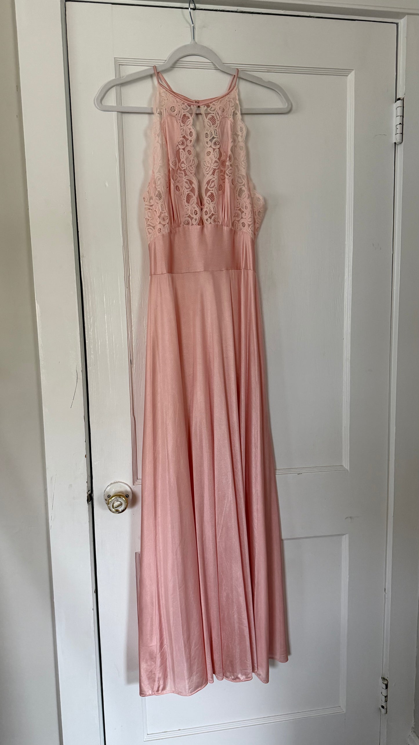 Rare Pink Lily of France Lace Cutout Slip