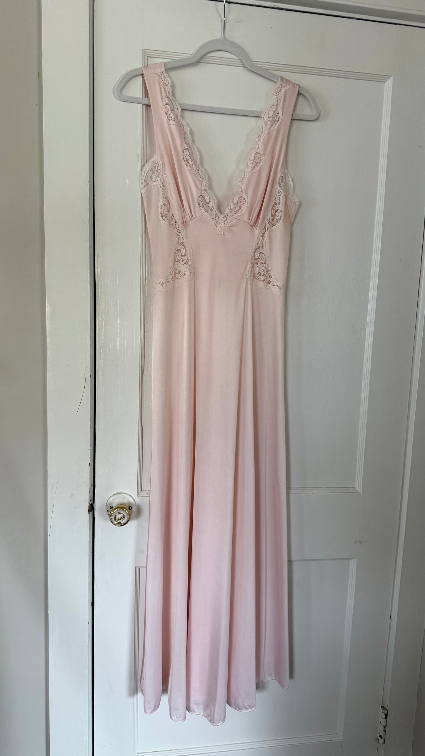 Blush & White Lace Detail Slip