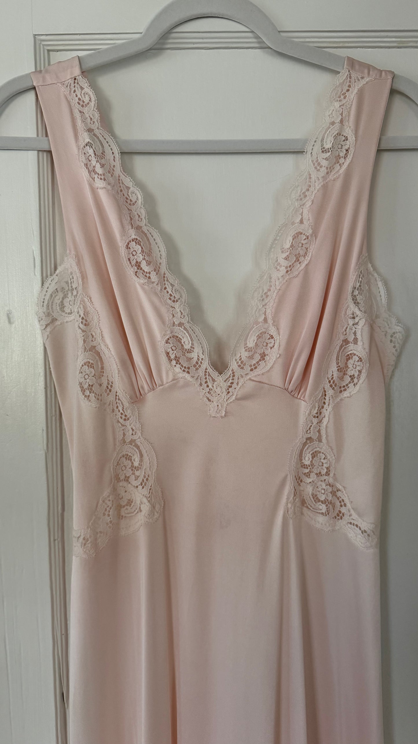 Blush & White Lace Detail Slip