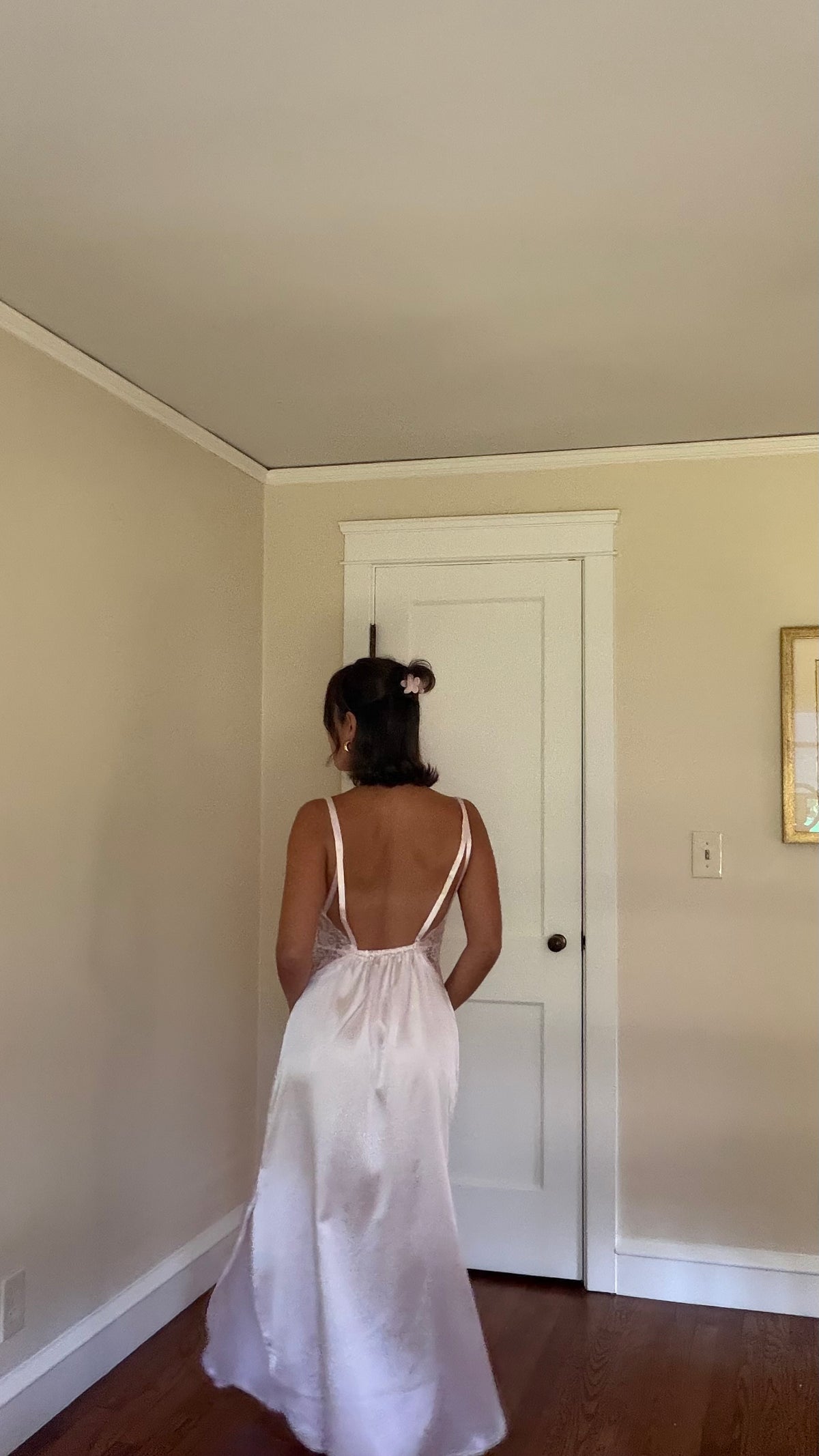 Pink Low Back Bow Detail Slip