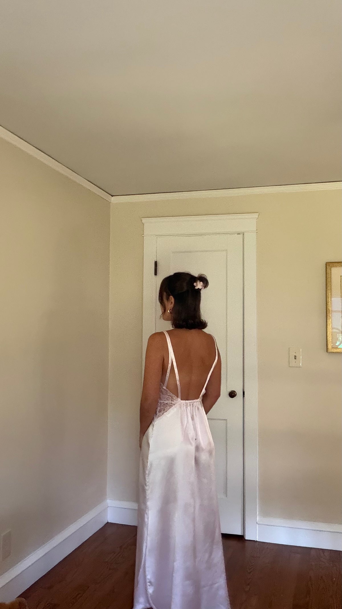 Pink Low Back Bow Detail Slip