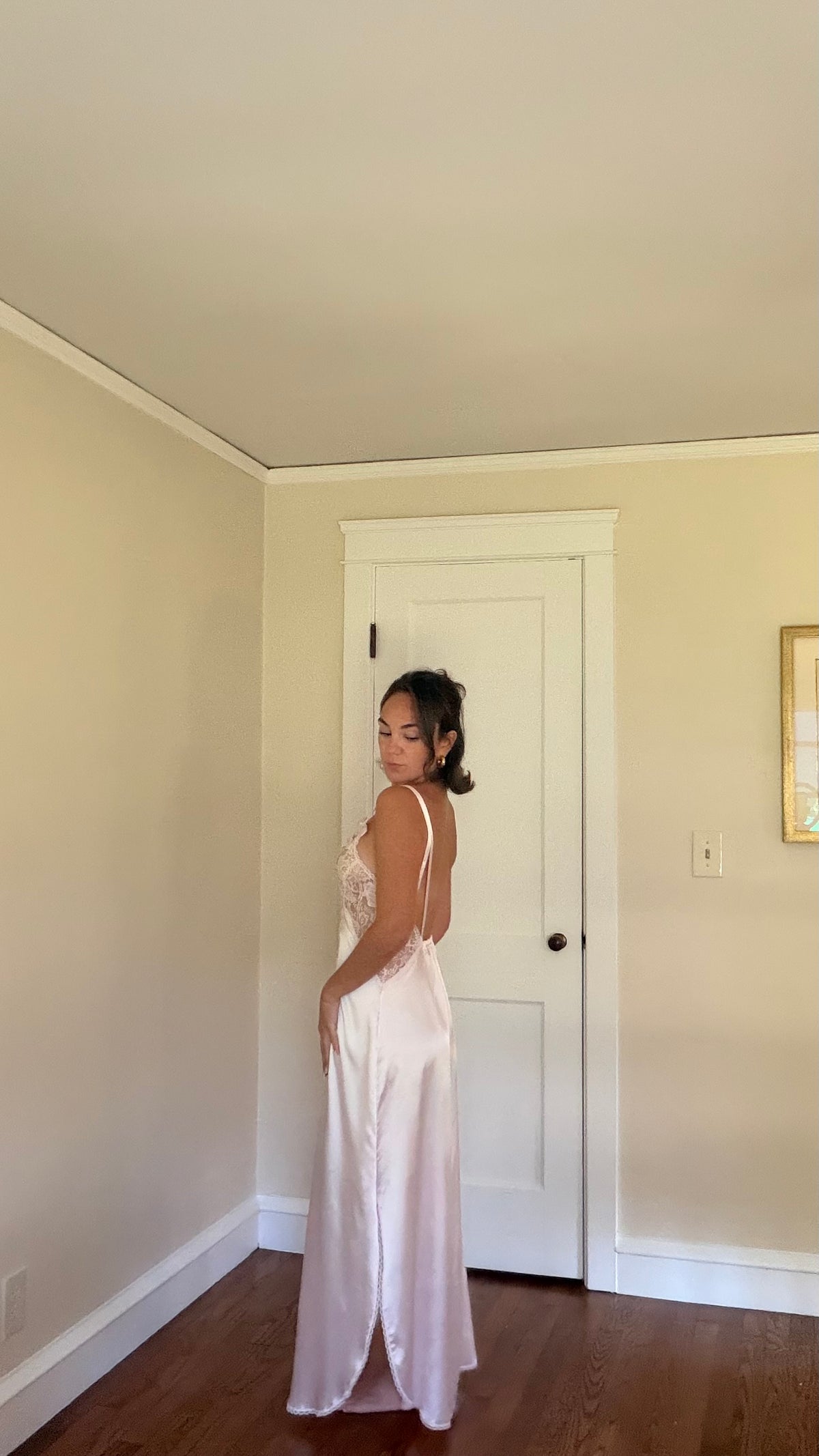 Pink Low Back Bow Detail Slip