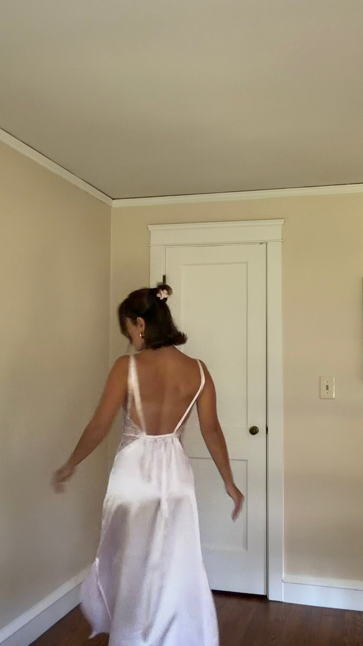 Pink Low Back Bow Detail Slip