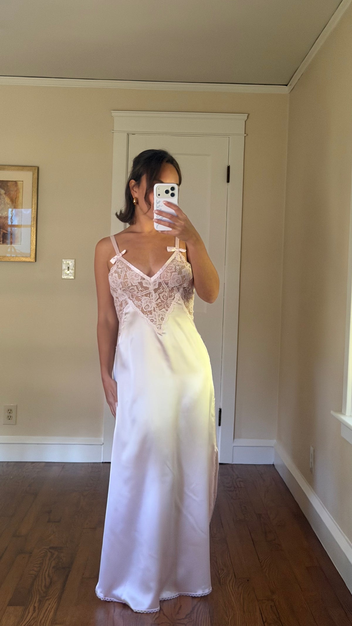 Pink Low Back Bow Detail Slip