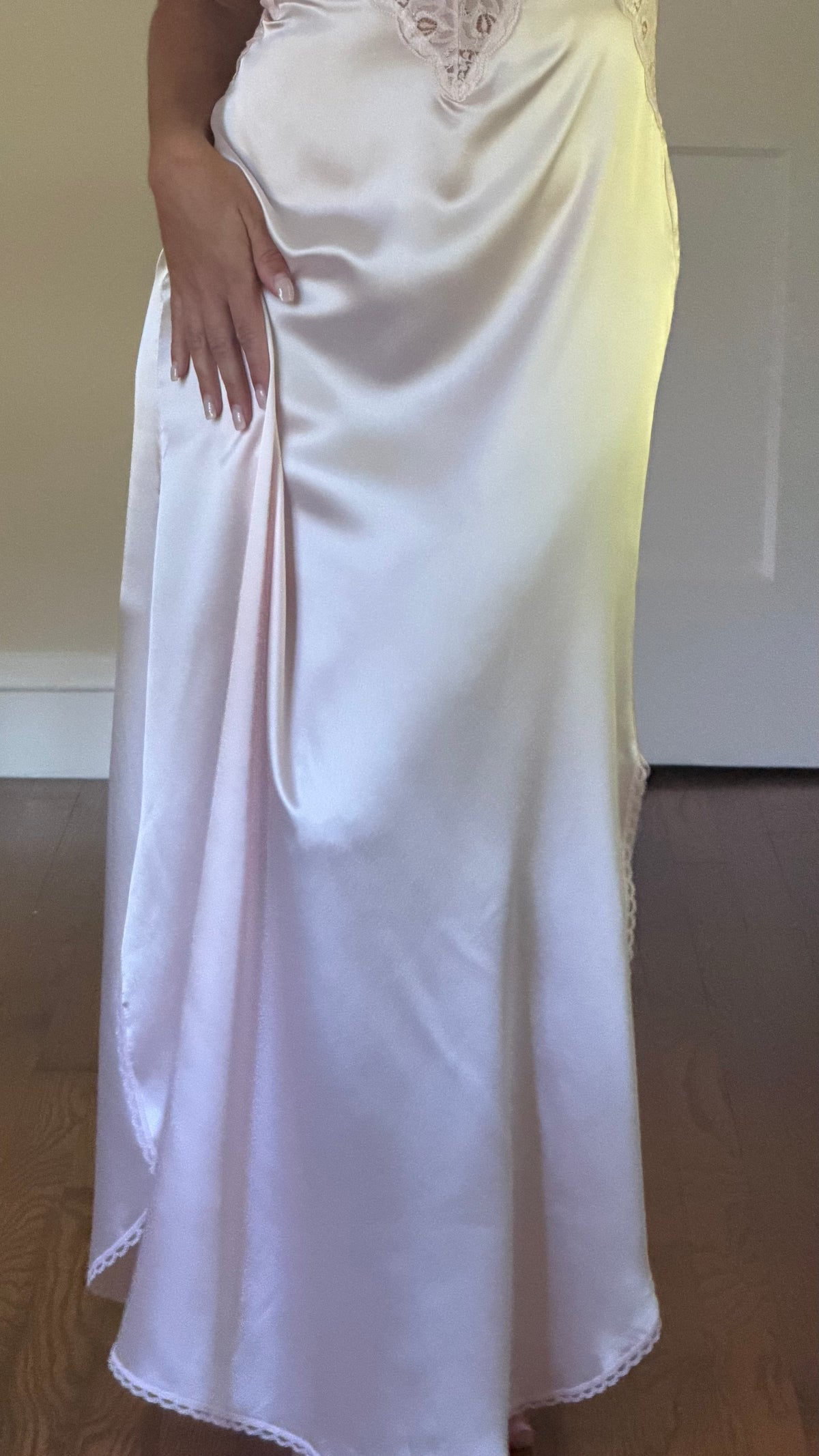 Pink Low Back Bow Detail Slip