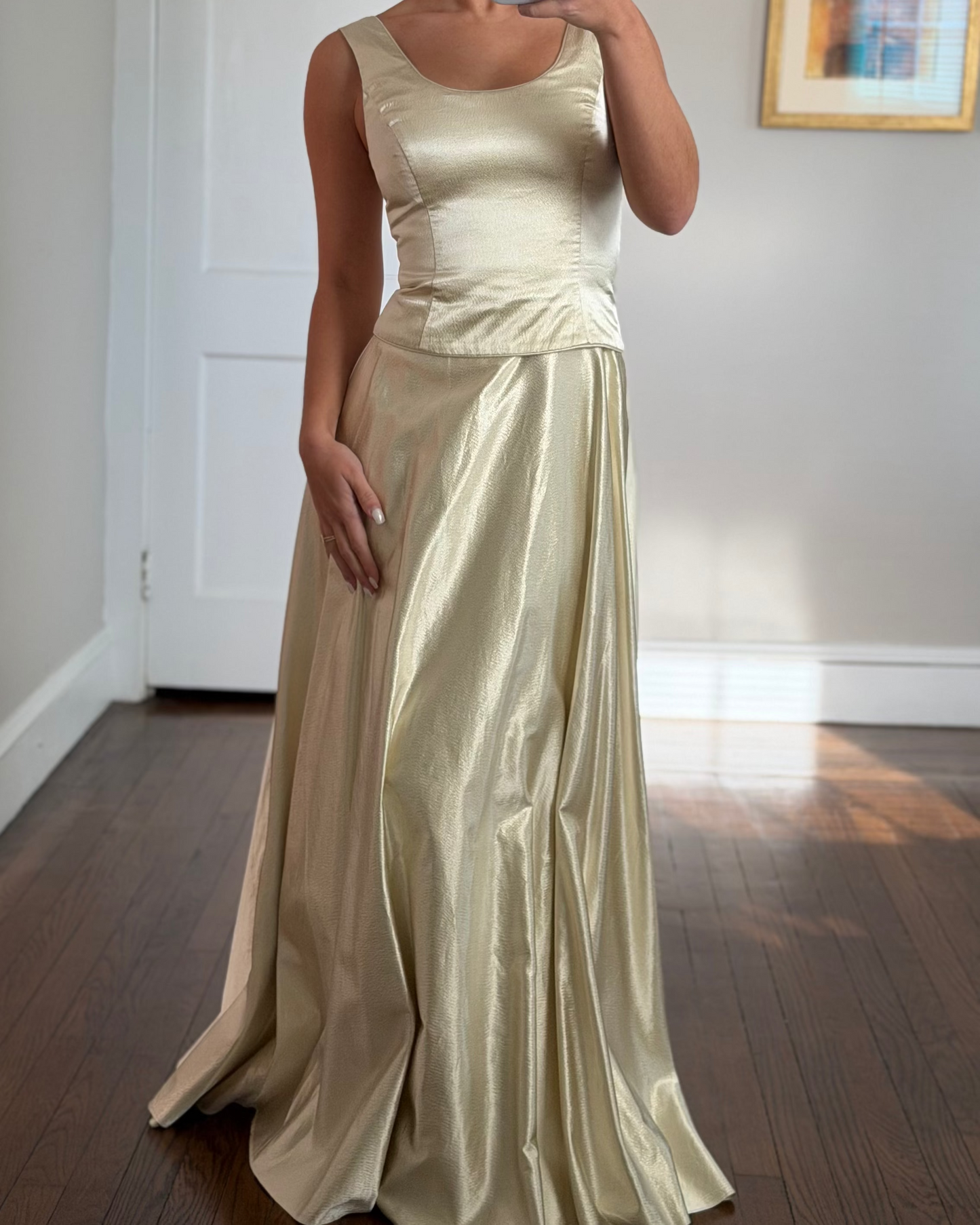 Gold Metallic Two Piece-Illusion Set