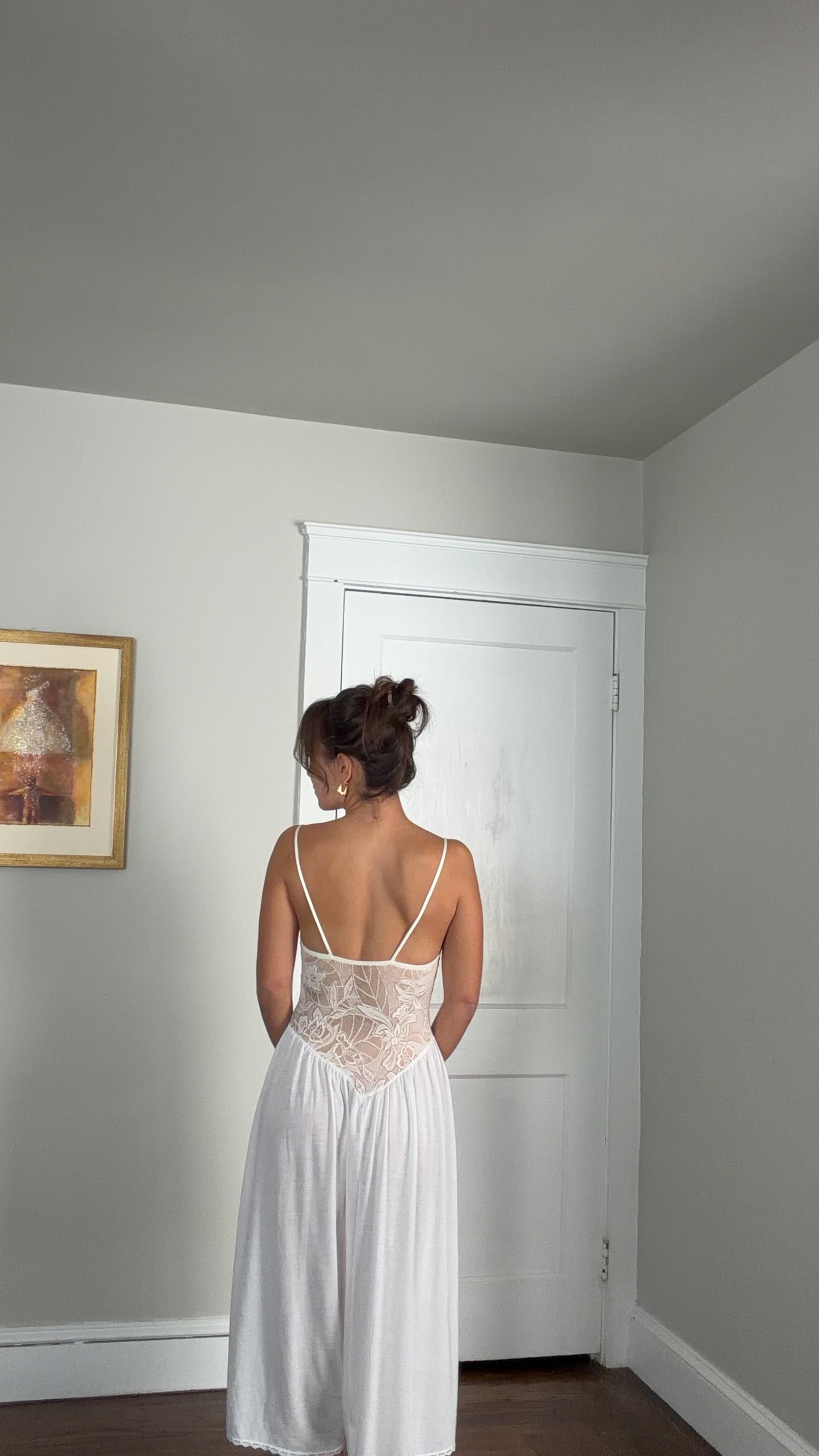 Vintage 90s Victoria’s Secret Mesh-Panel Bridal Slip