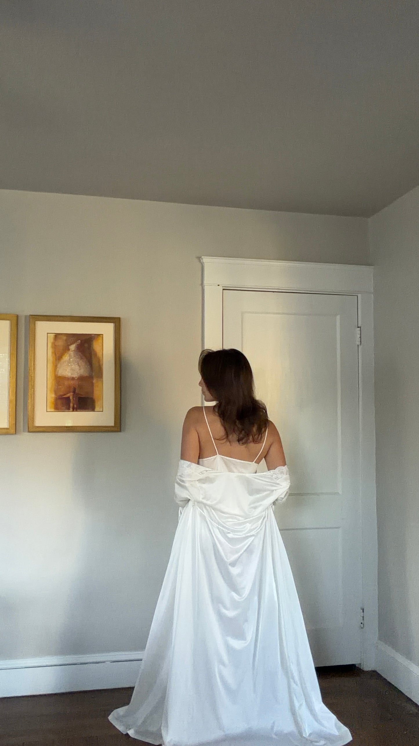 Tie-Back Slip & Longsleeve Robe Peignoir Set