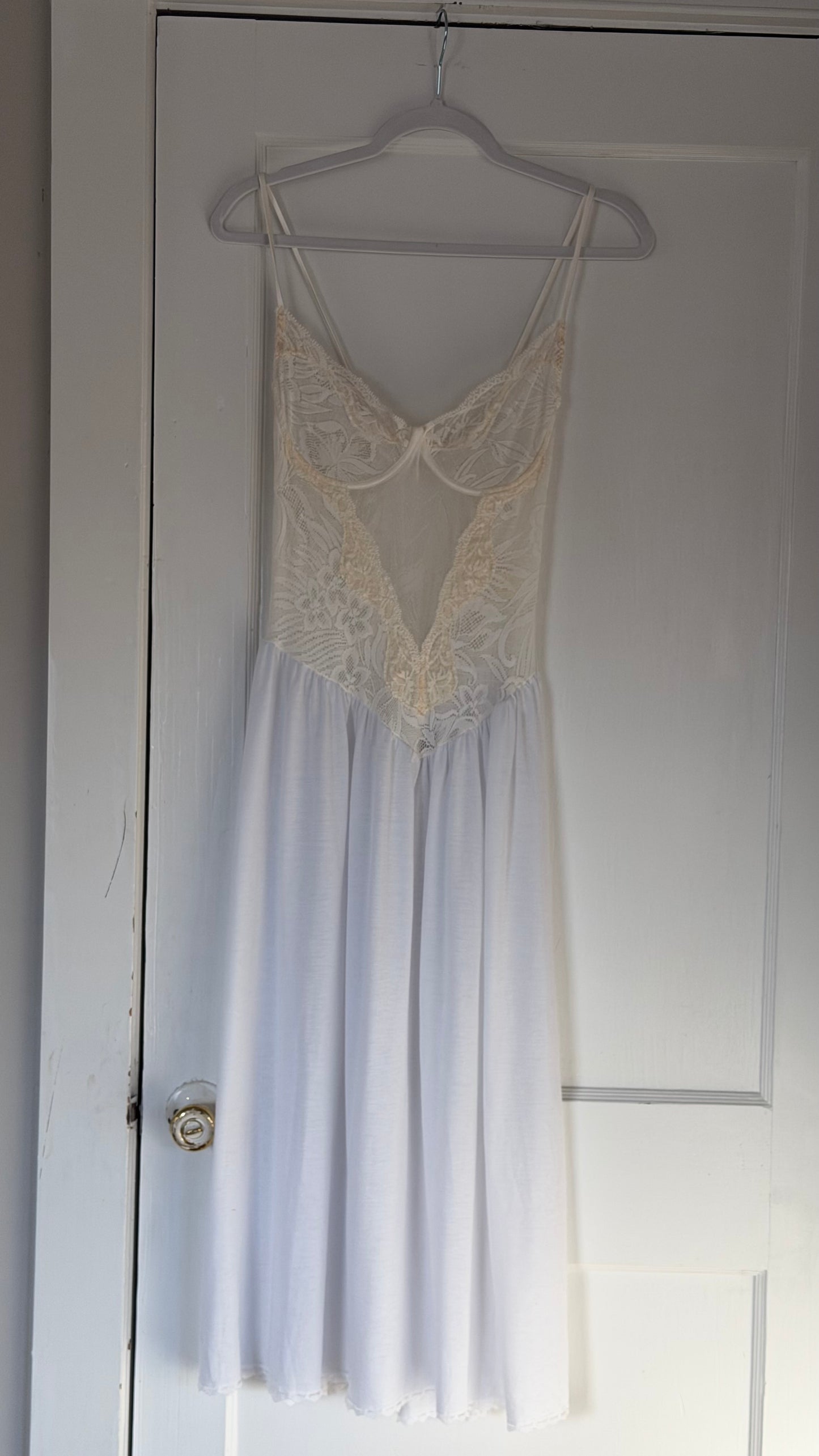 Vintage 90s Victoria’s Secret Mesh-Panel Bridal Slip