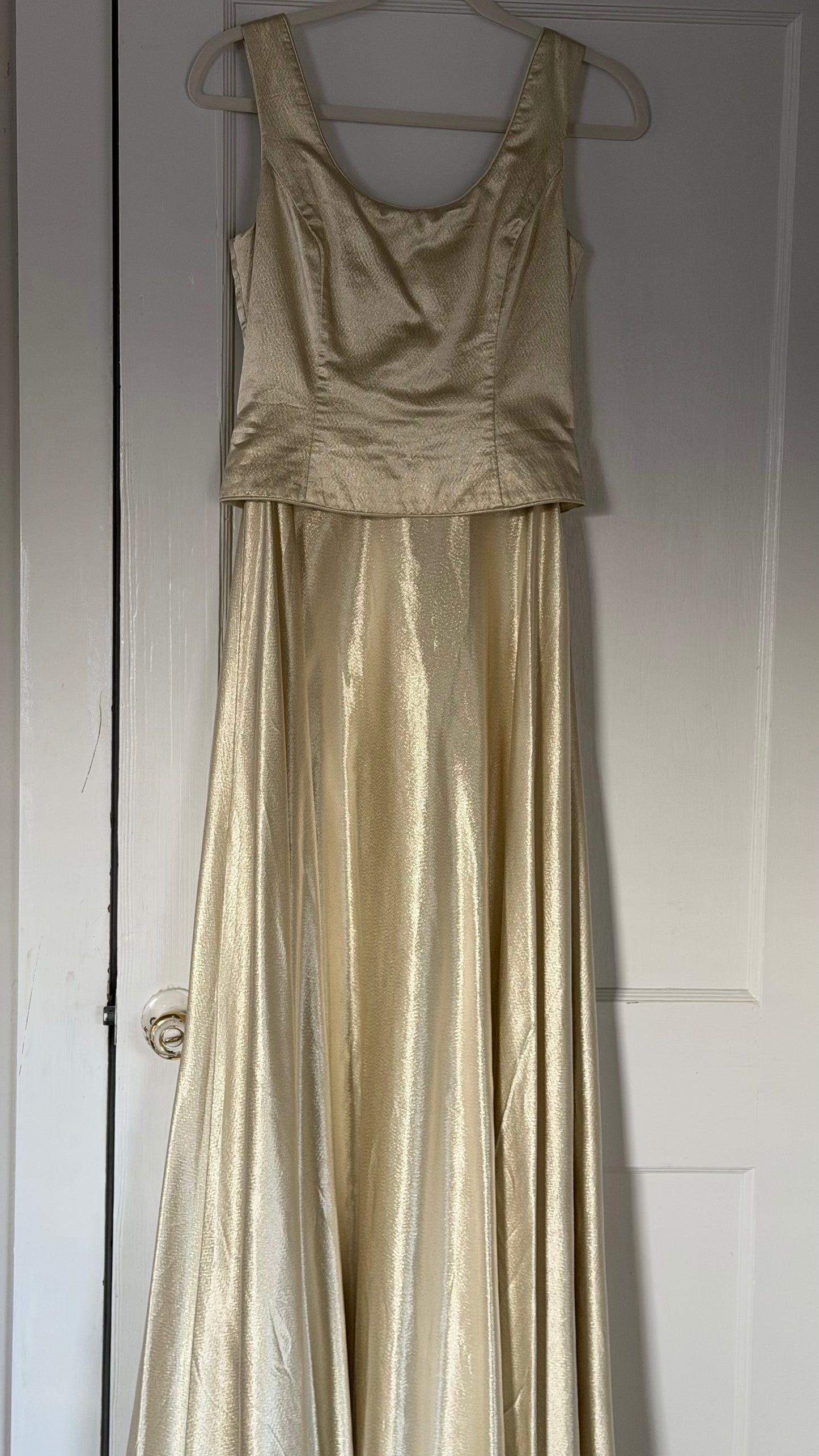 Gold Metallic Two Piece-Illusion Set